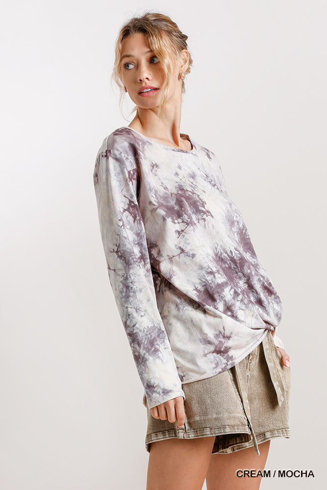 Mocha Cream Tie Dye Top