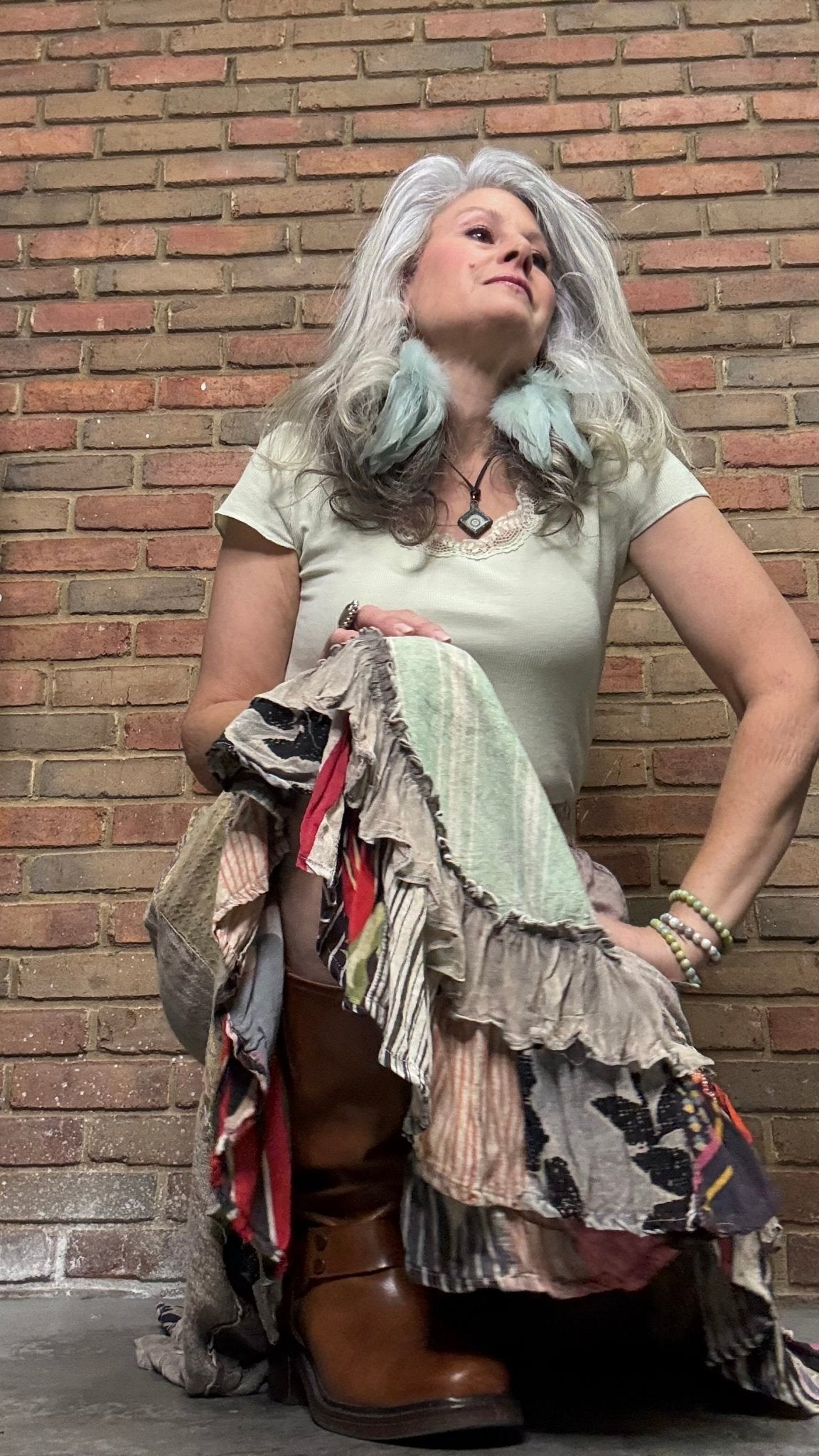 Boho Chic Patchwork Midi Skirt - Vintage Vault Boutique