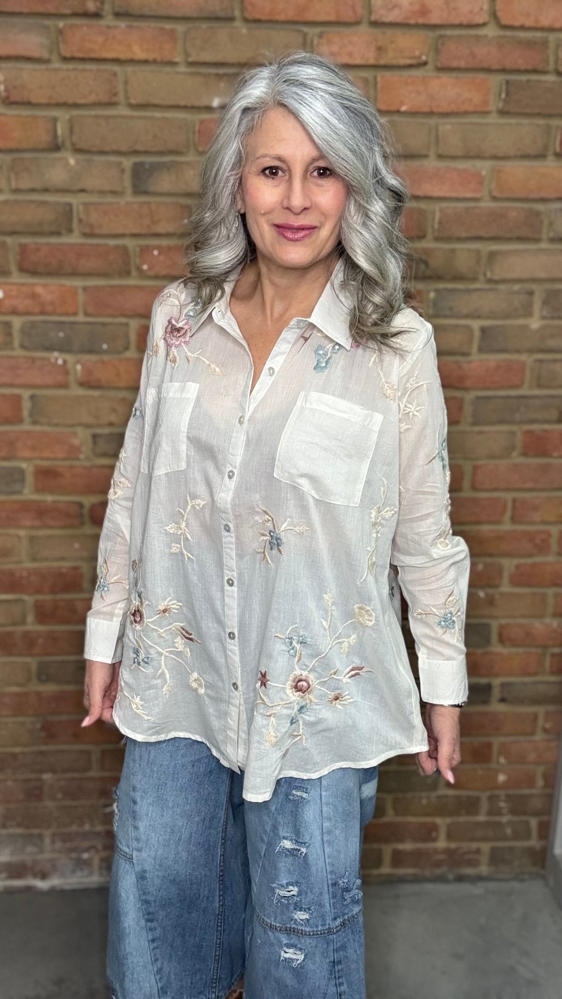 Joni Cotton Button Up Shirt - Vintage Vault Boutique