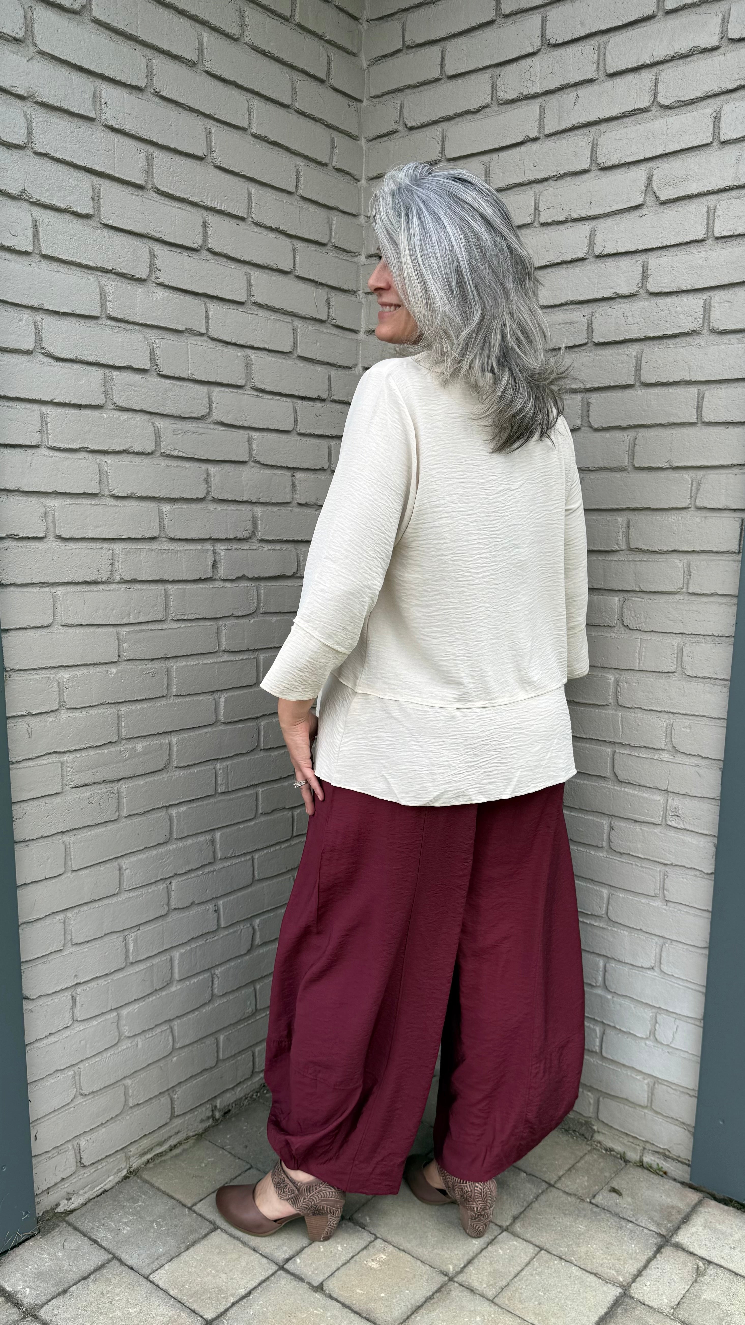 Cream Airflow Button Detail Tunic