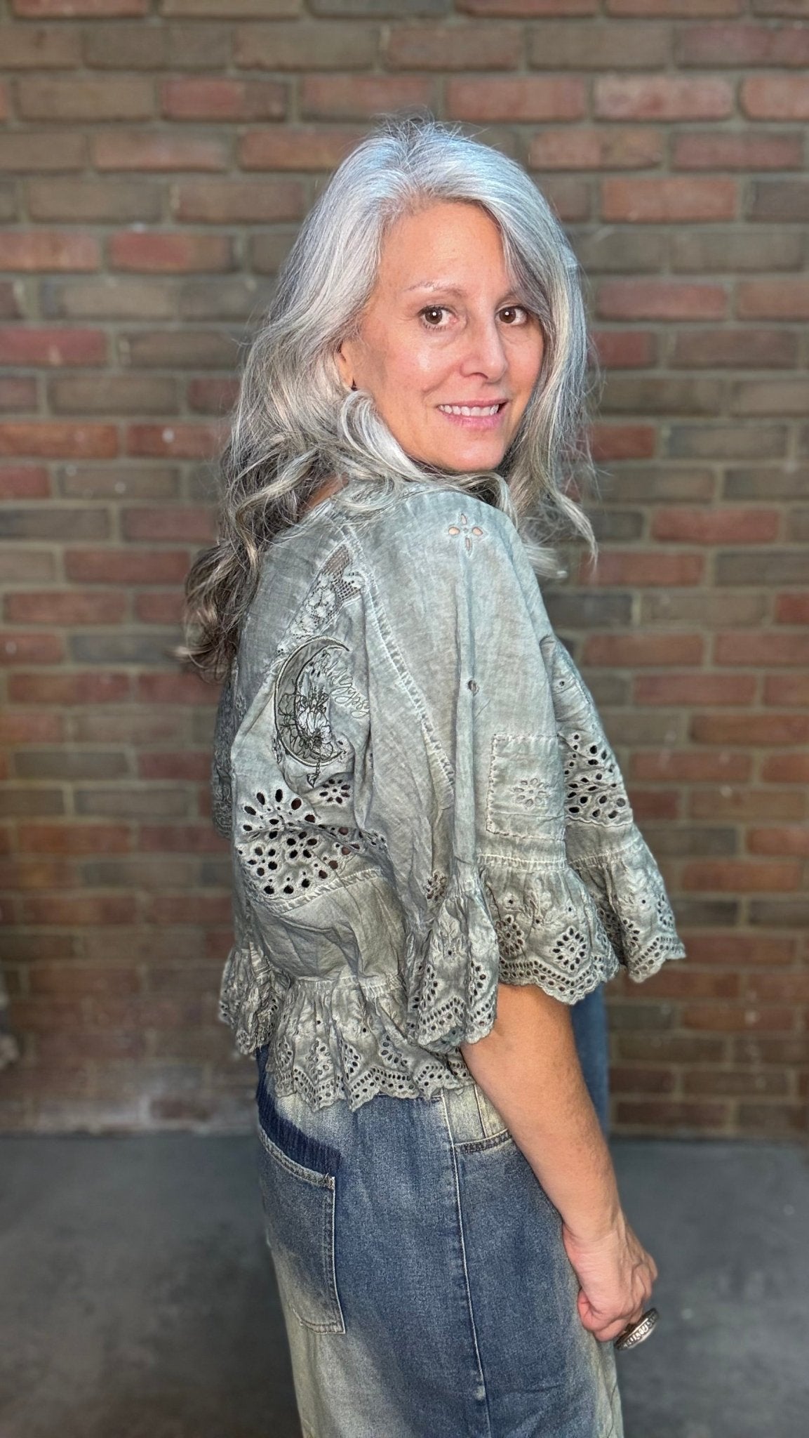 Softly Worn Top - Charcoal - Vintage Vault Boutique
