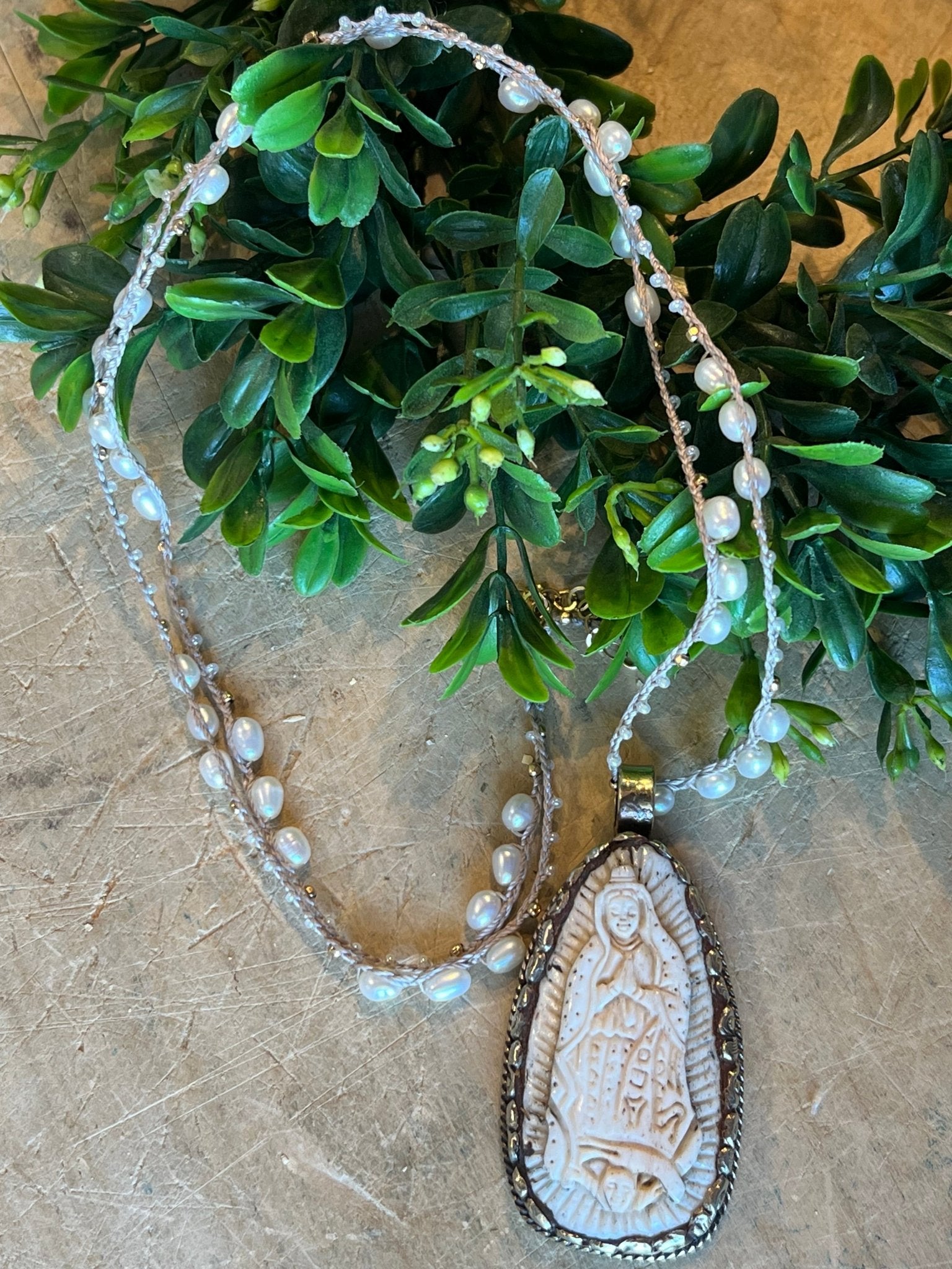 Pearl Lady of Guadalupe - Vintage Vault Boutique