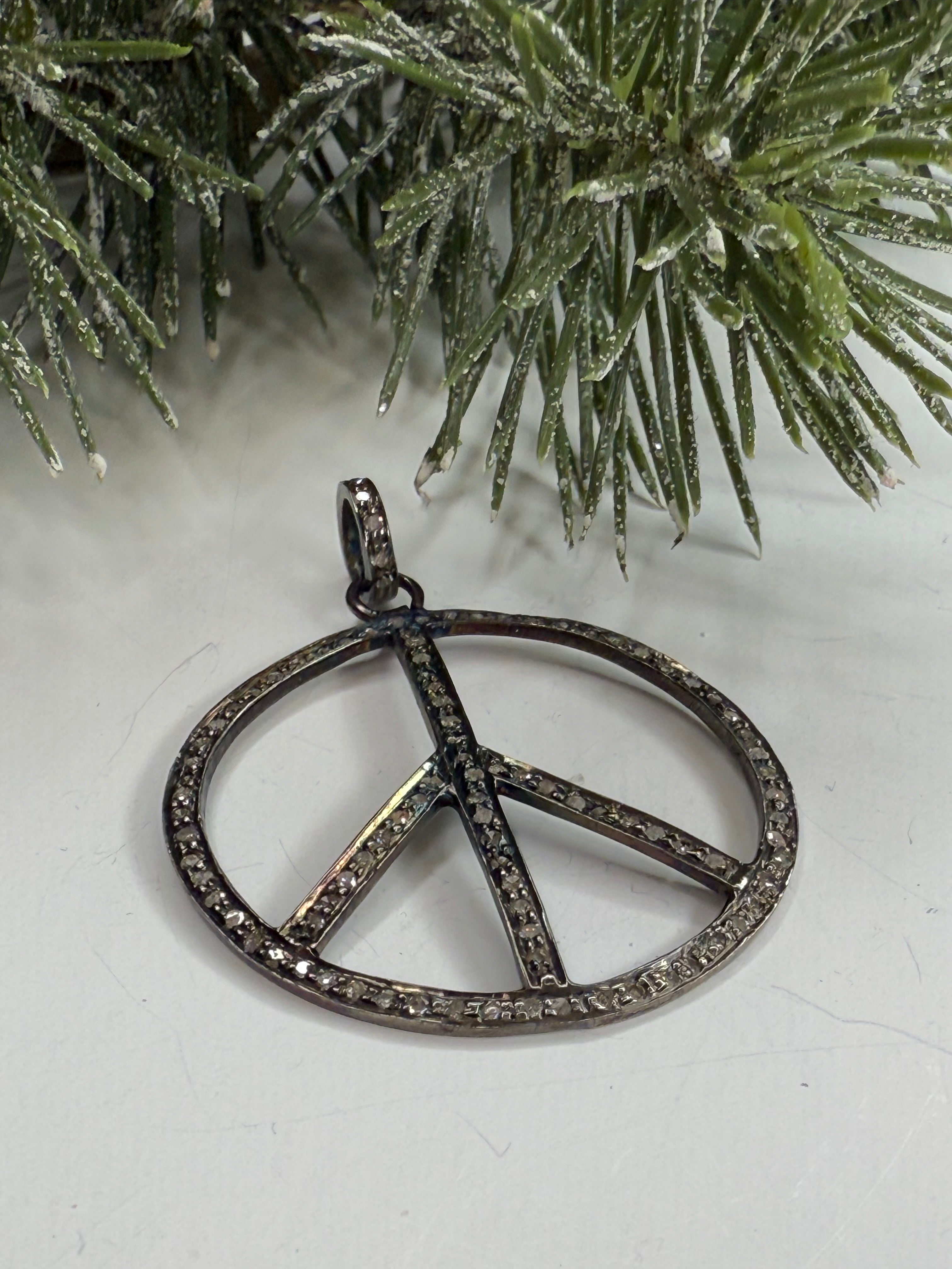 Peace Pave Diamond Pendant