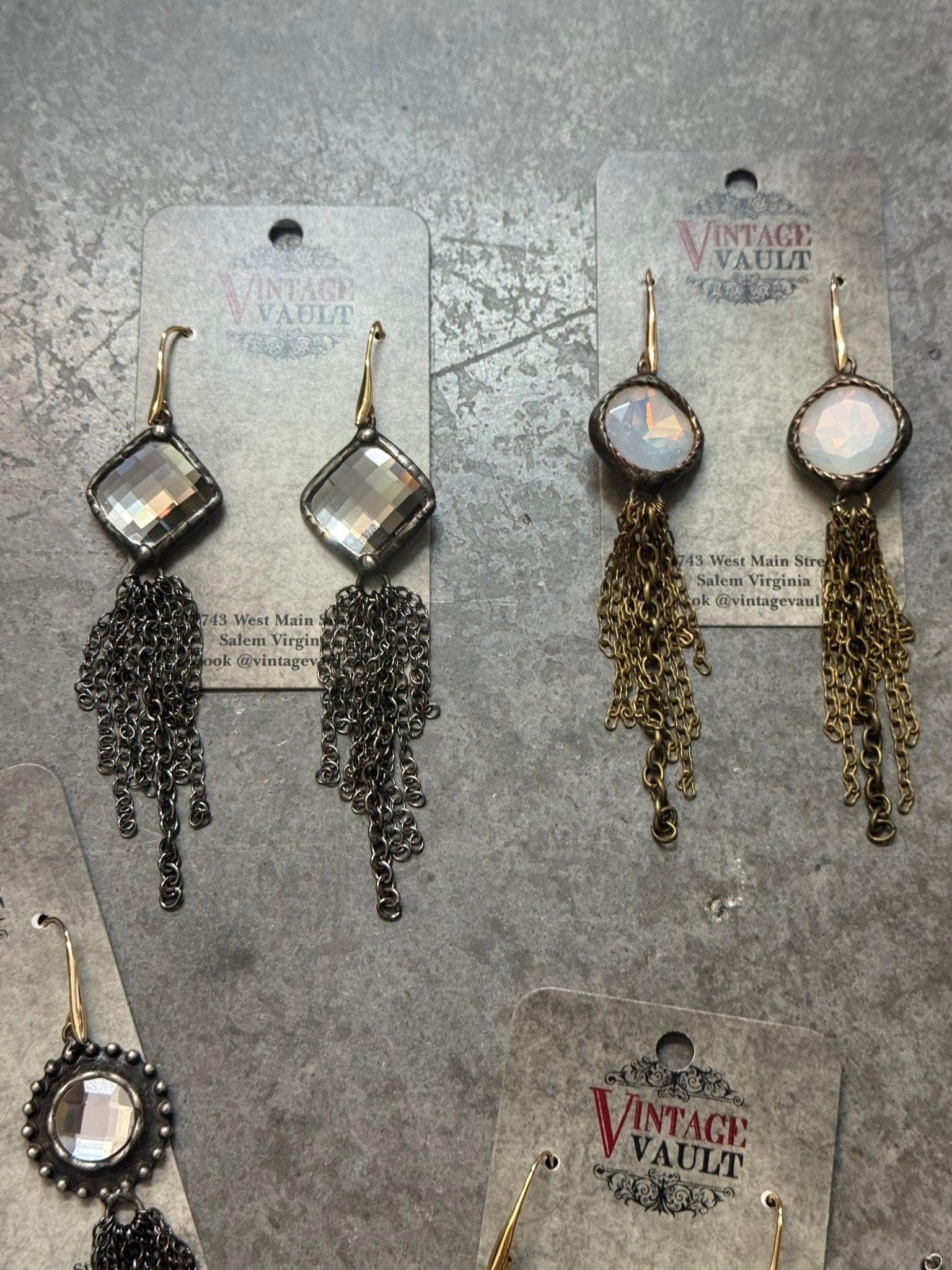 Crystal Tassel Earring - Vintage Vault Boutique