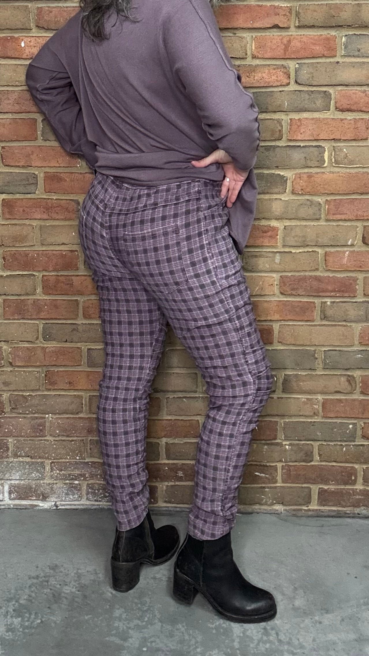 Lilac Plaid Jogger Pant