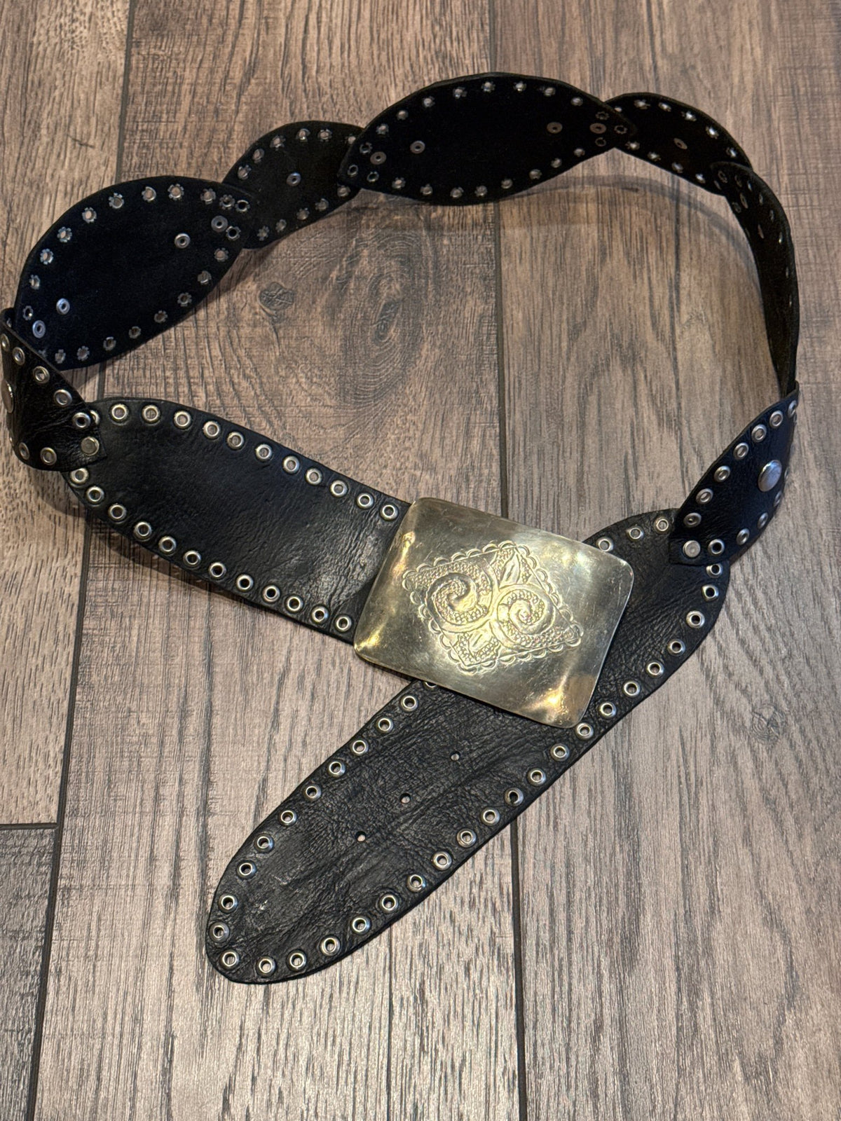 Black Leather - Silver Buckle - Vintage Vault Boutique