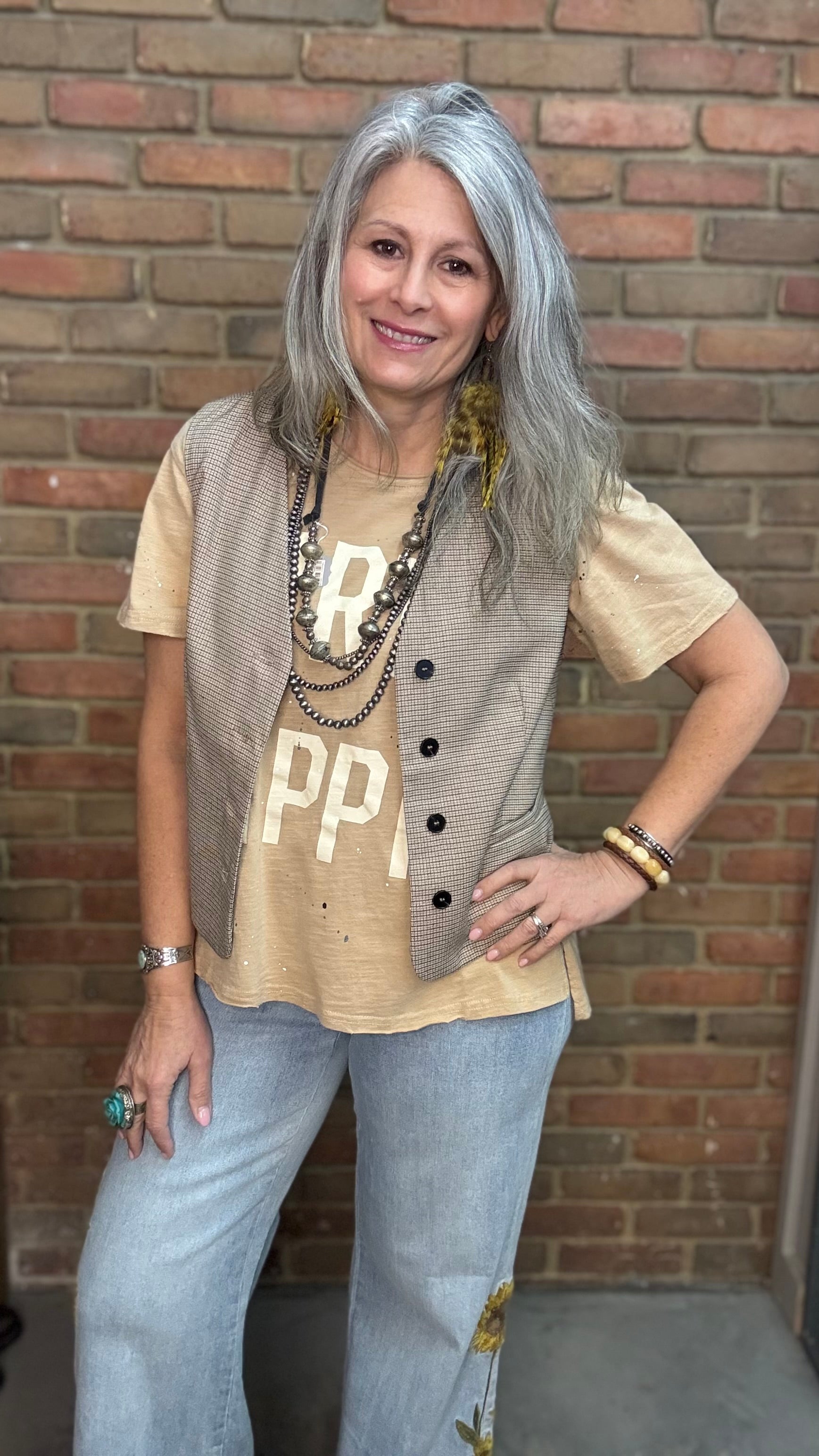 Vintage Hippie Tee-Vintage Tan