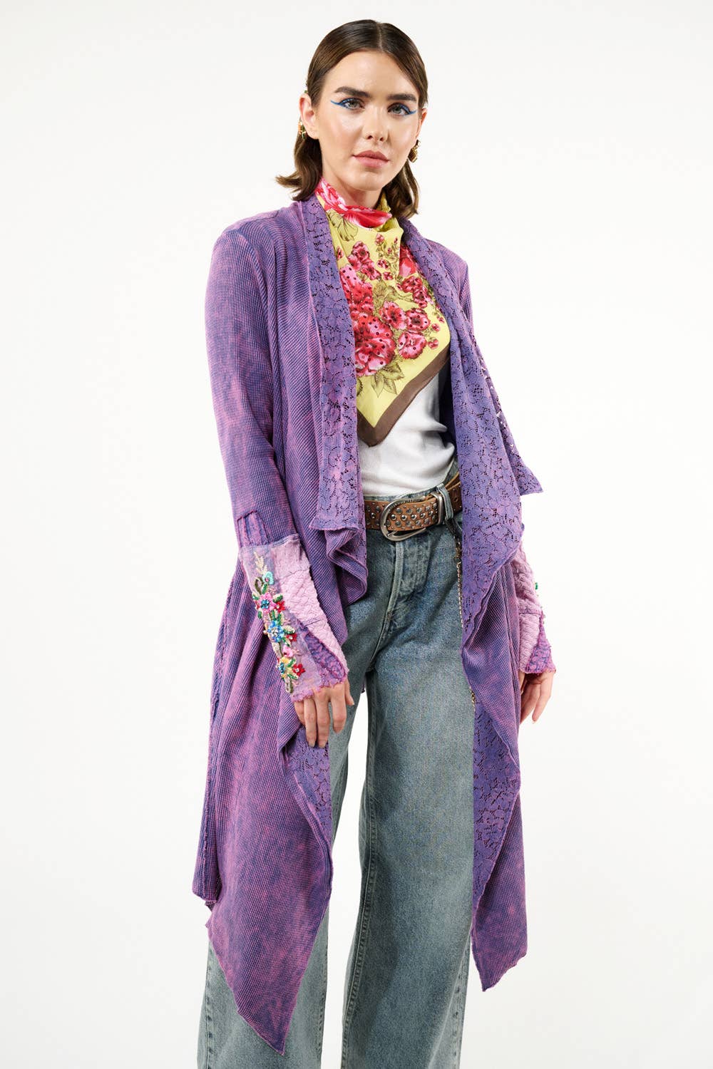 Purple Wash Traveling Shawl