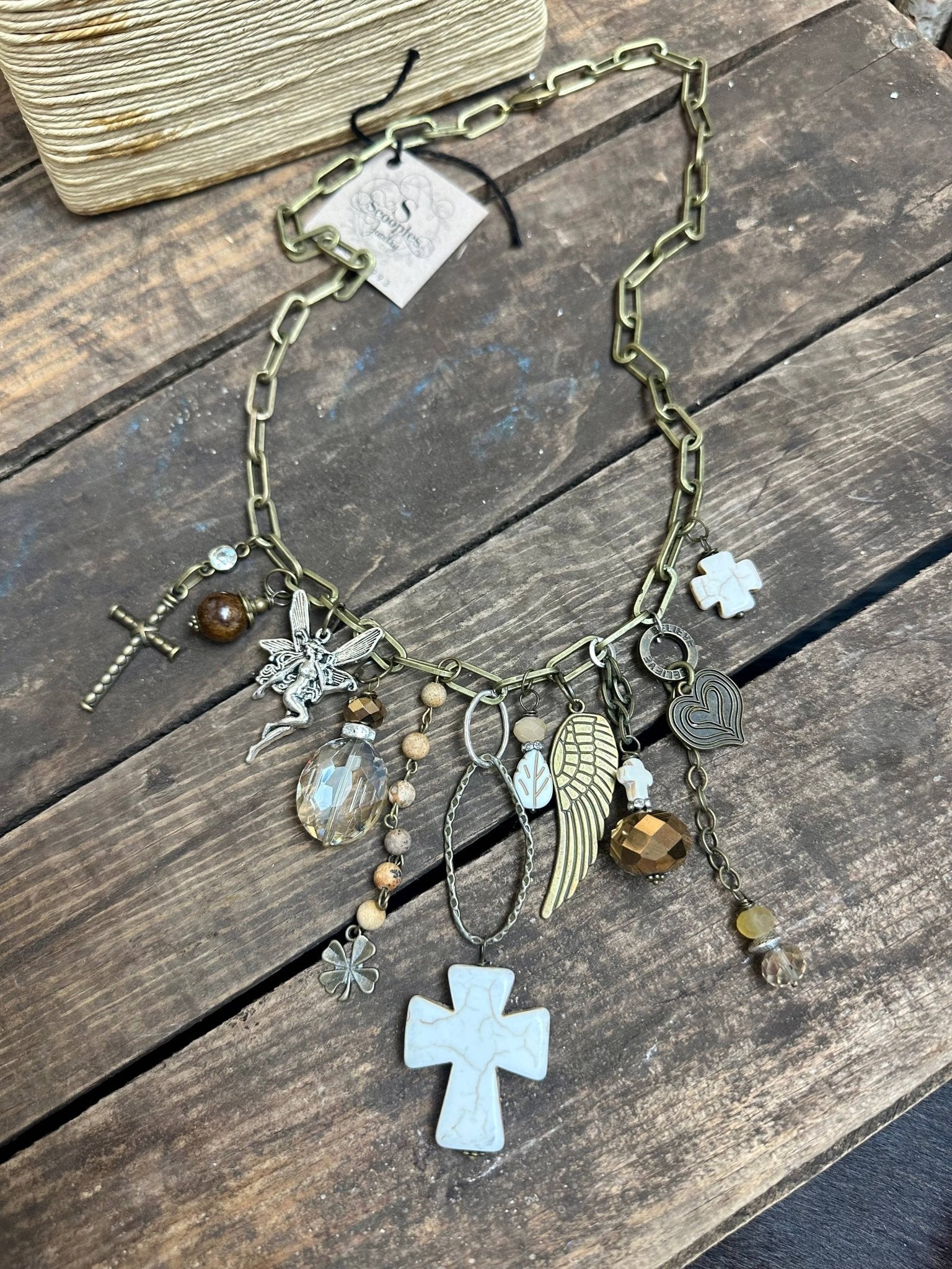 Gypsy Junk Originals - Natural Cross Necklace - Vintage Vault Boutique