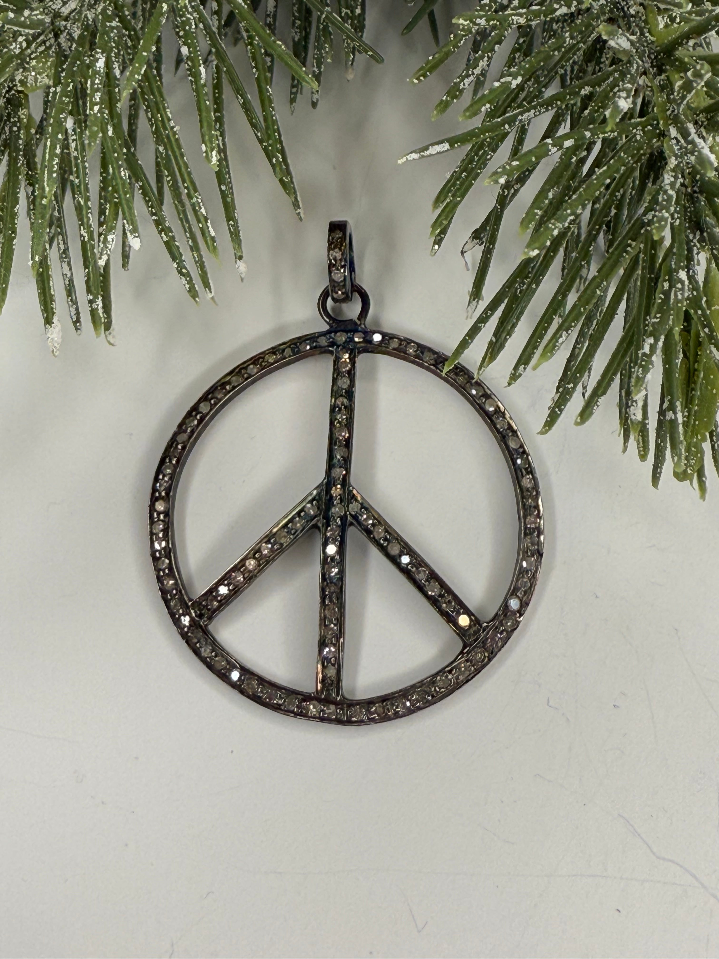 Peace Pave Diamond Pendant