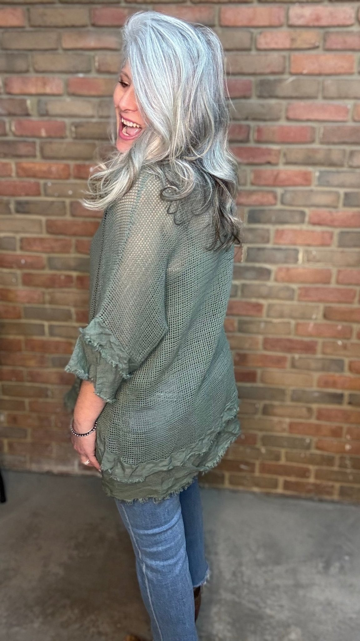 Cotton Mesh Knit Top - Vintage Vault Boutique