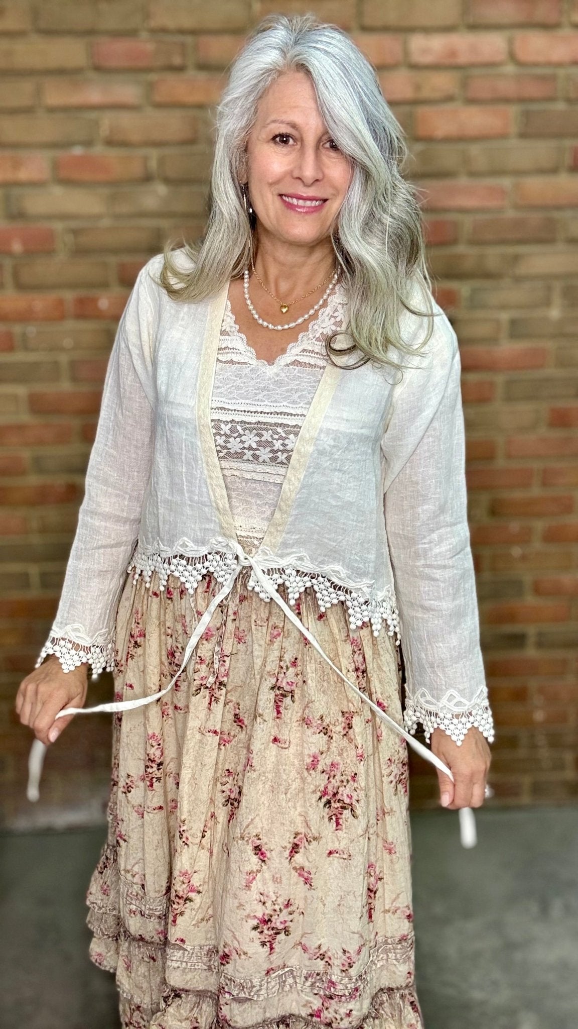 Cotton and Crochet Lace Topper - Vintage Vault Boutique