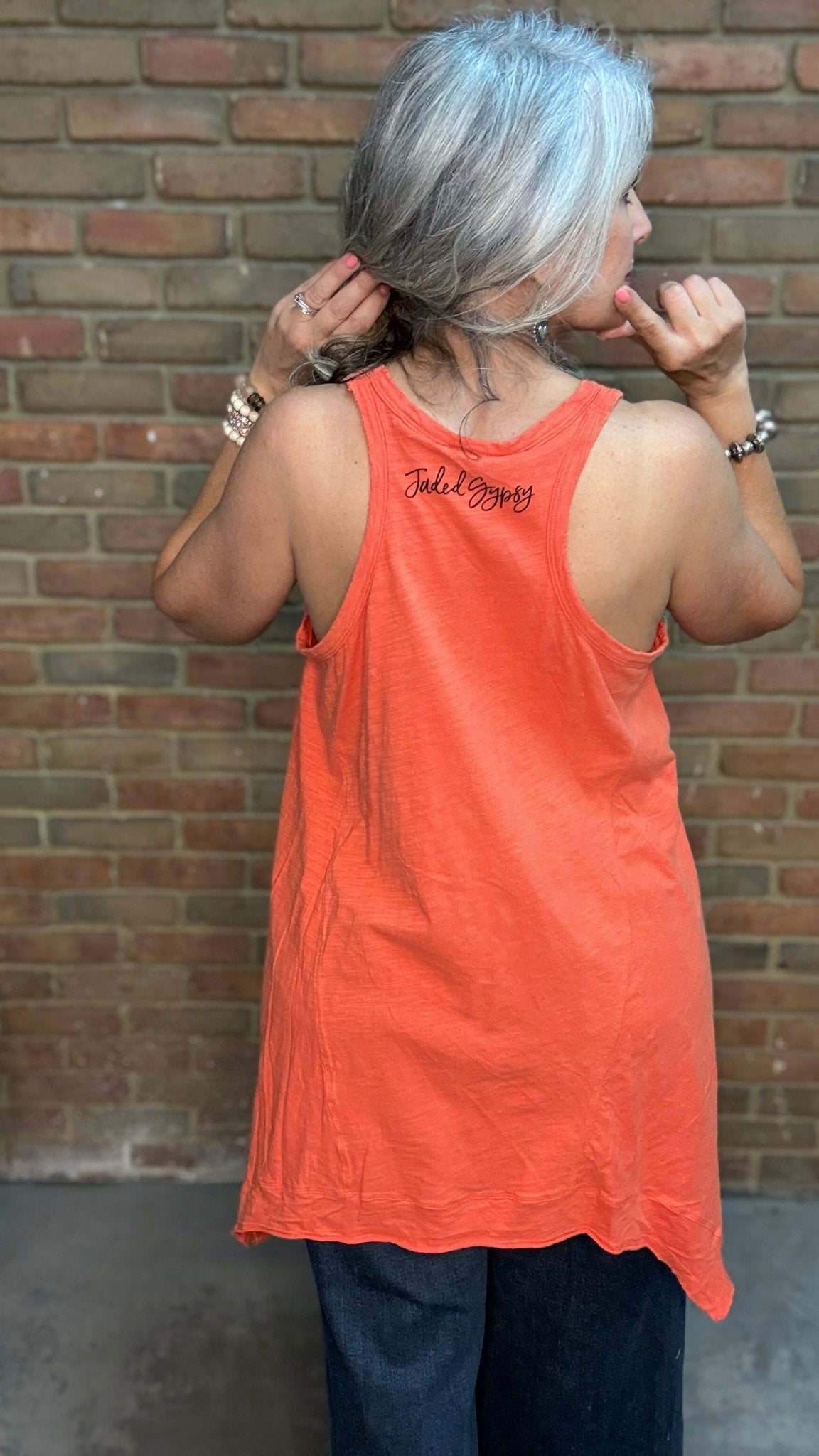 Beyond The Moon Tank - Tangerine - Vintage Vault Boutique