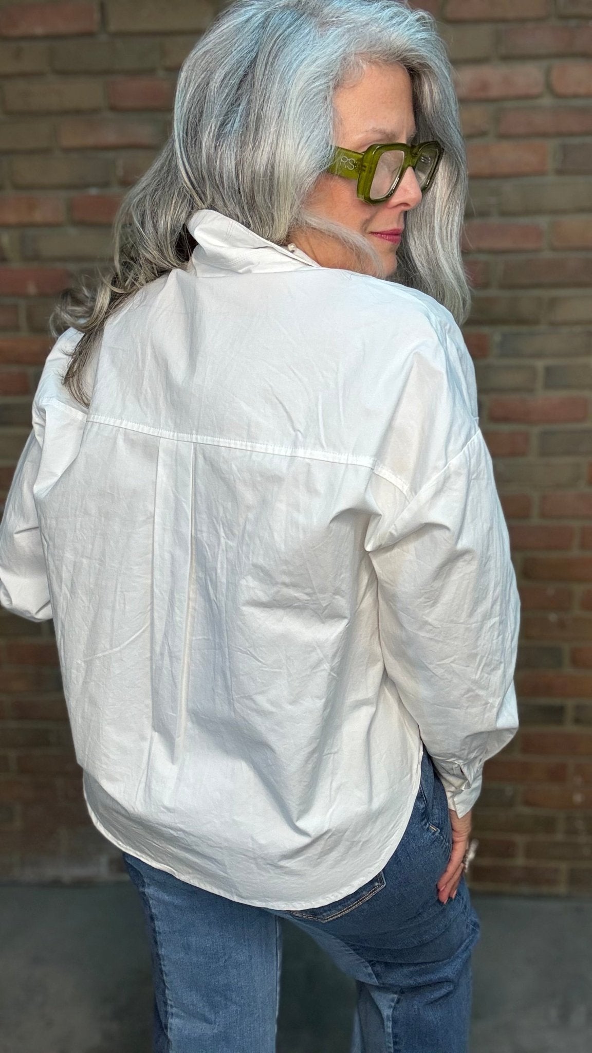 Pleated Button Down Blouse - Vintage Vault Boutique