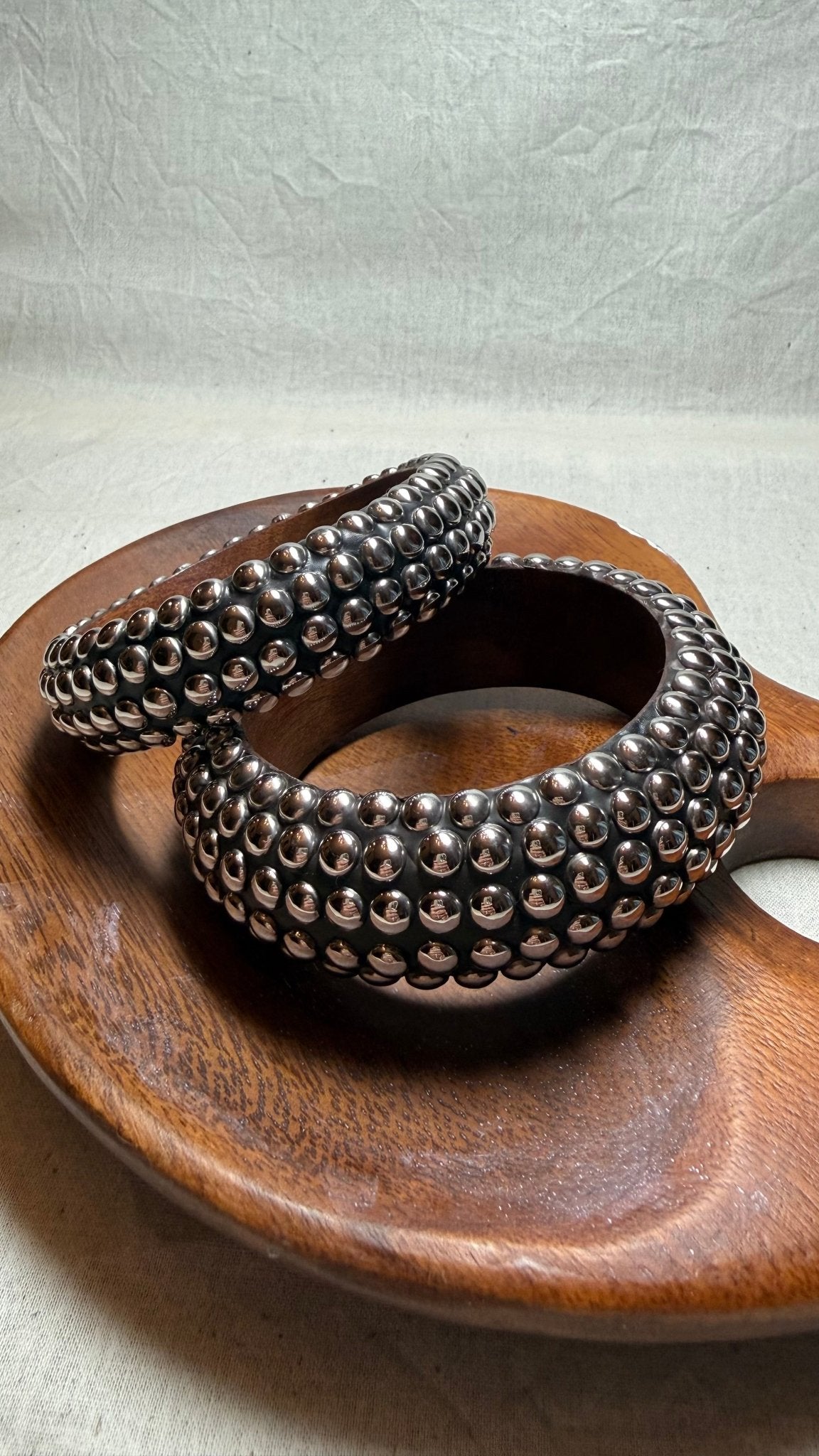 Studded Wooden Bangles - Vintage Vault Boutique