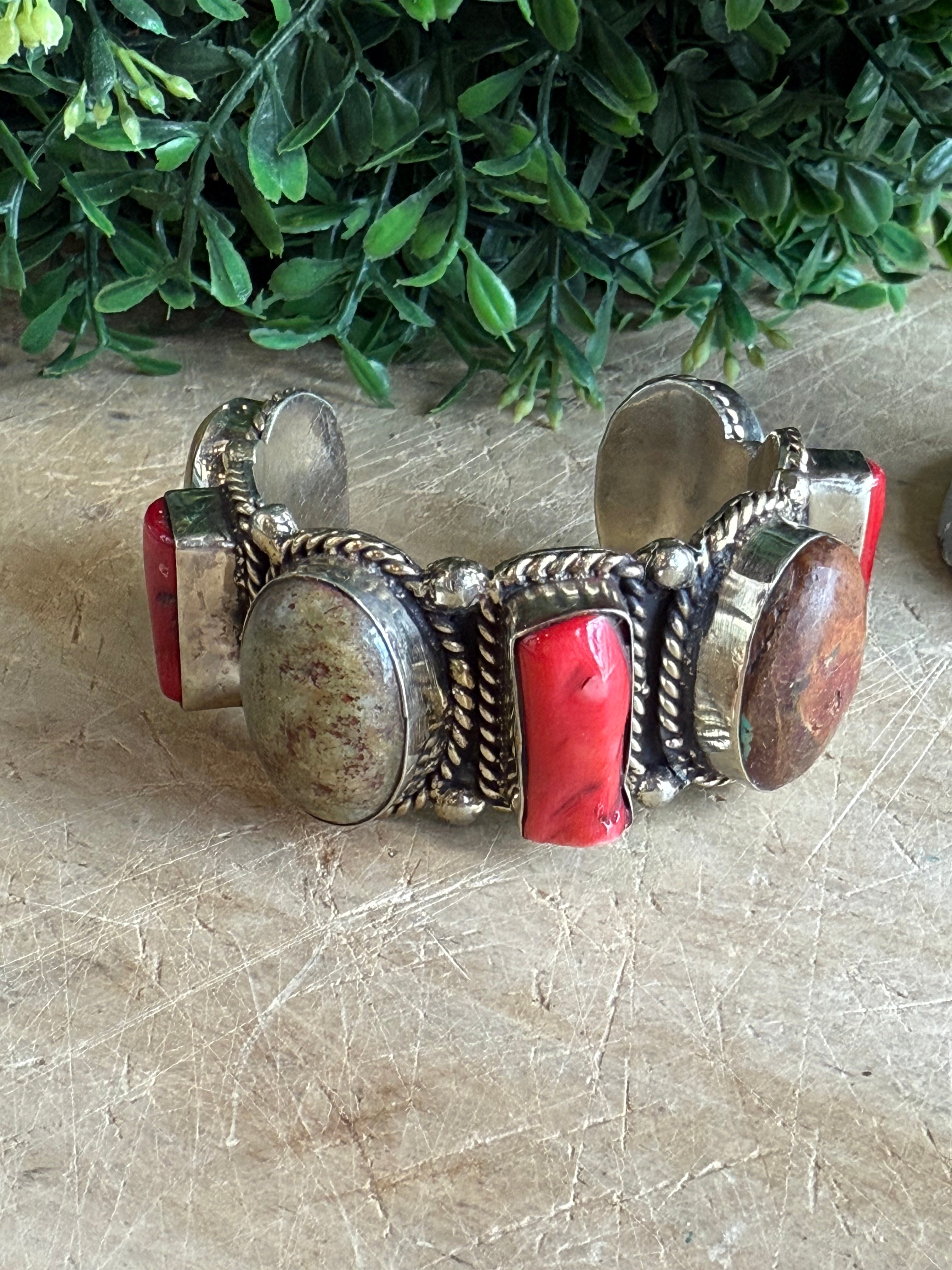 Medium Mixed Stone Cuff