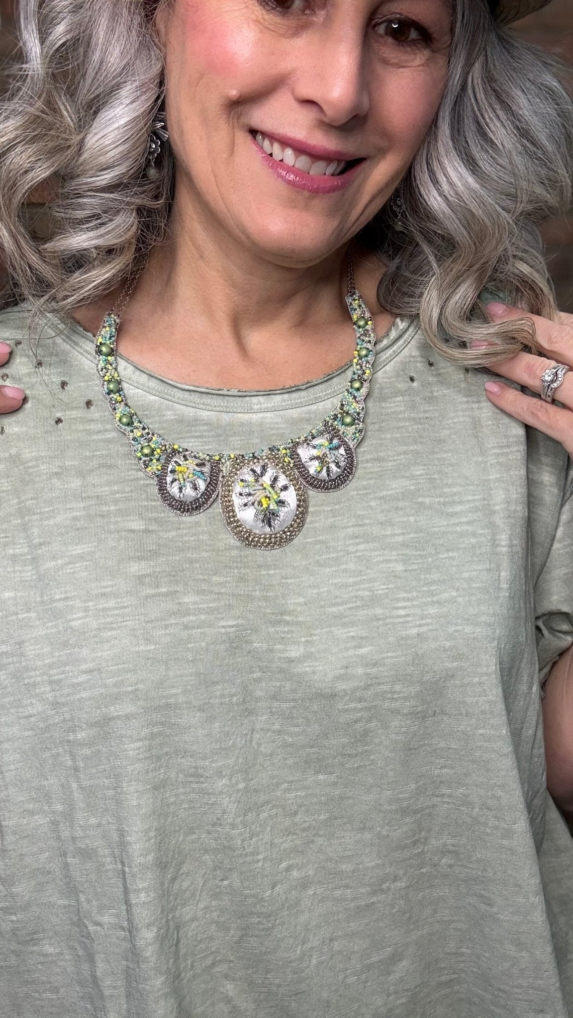 Blossom in White Necklace - Vintage Vault Boutique