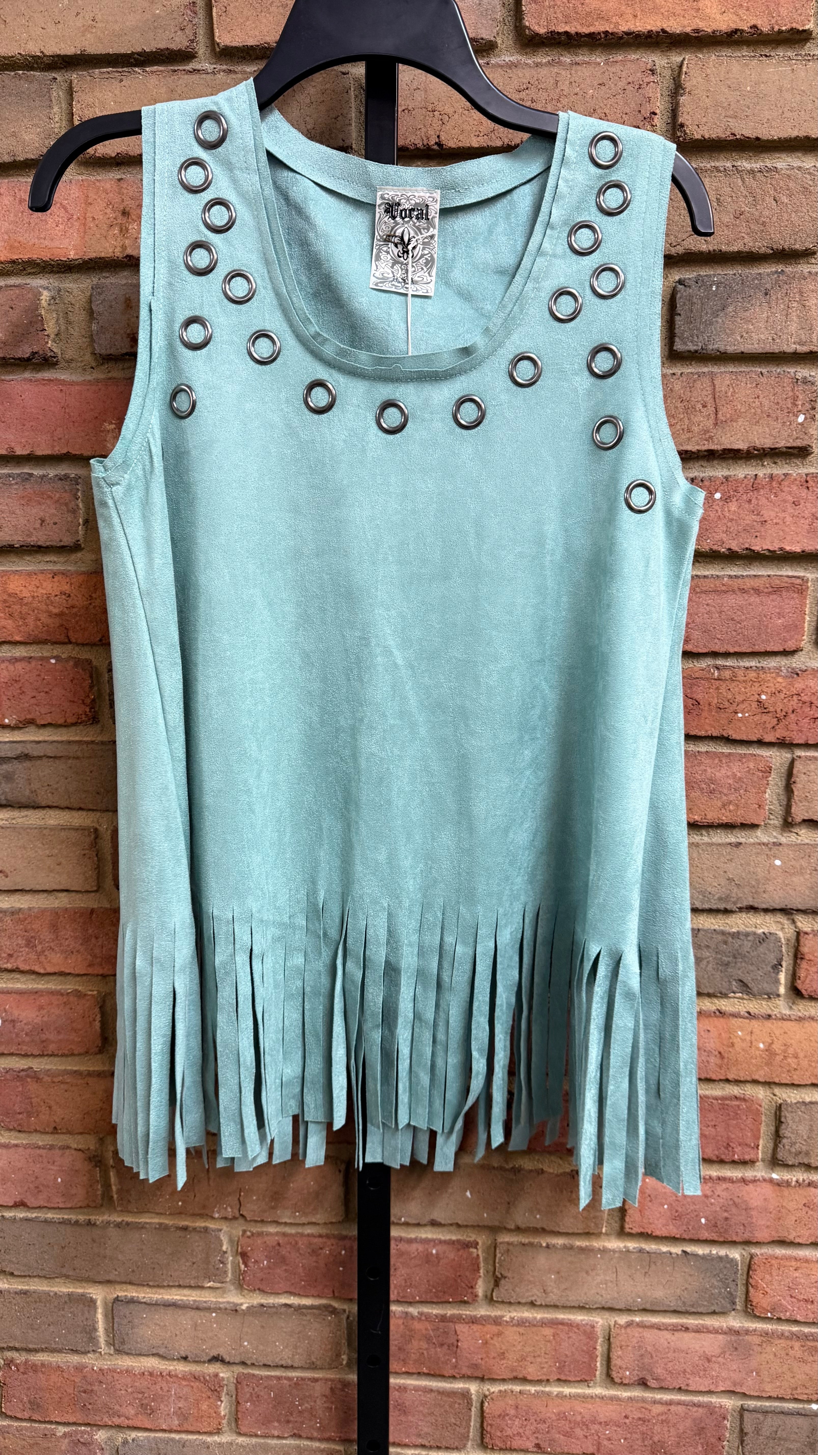 Fringe Eyelet Stone Tank