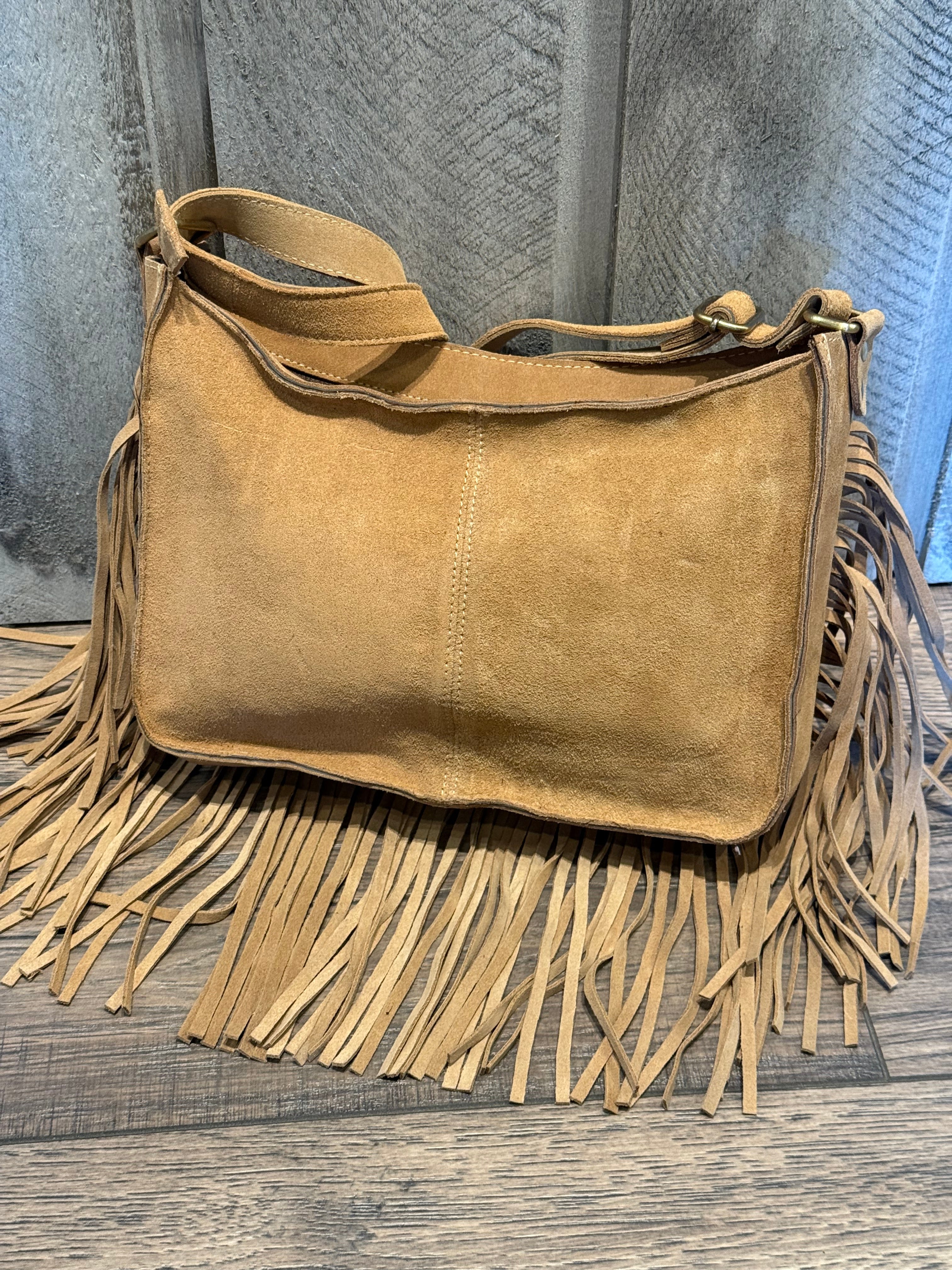 Multi Cowhide Fringe Purse
