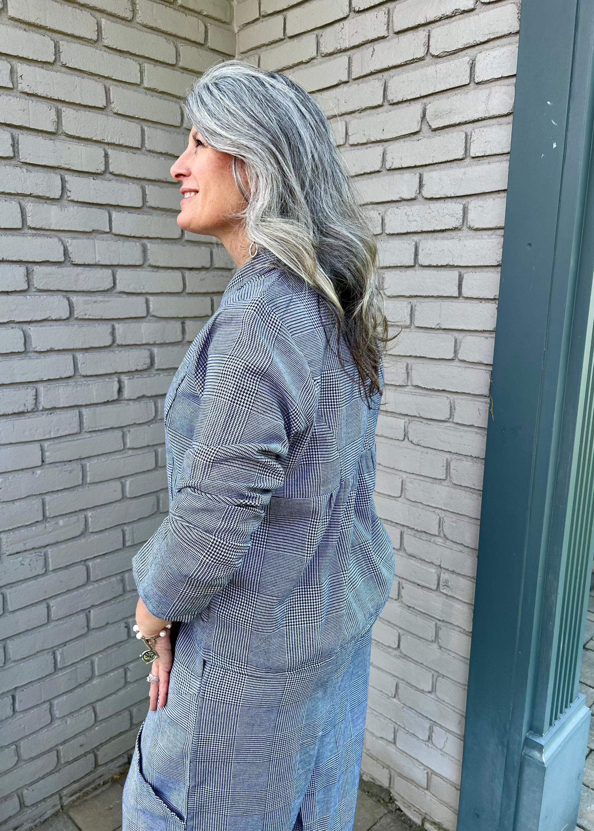 Landon Jacket in Black and White Avalon