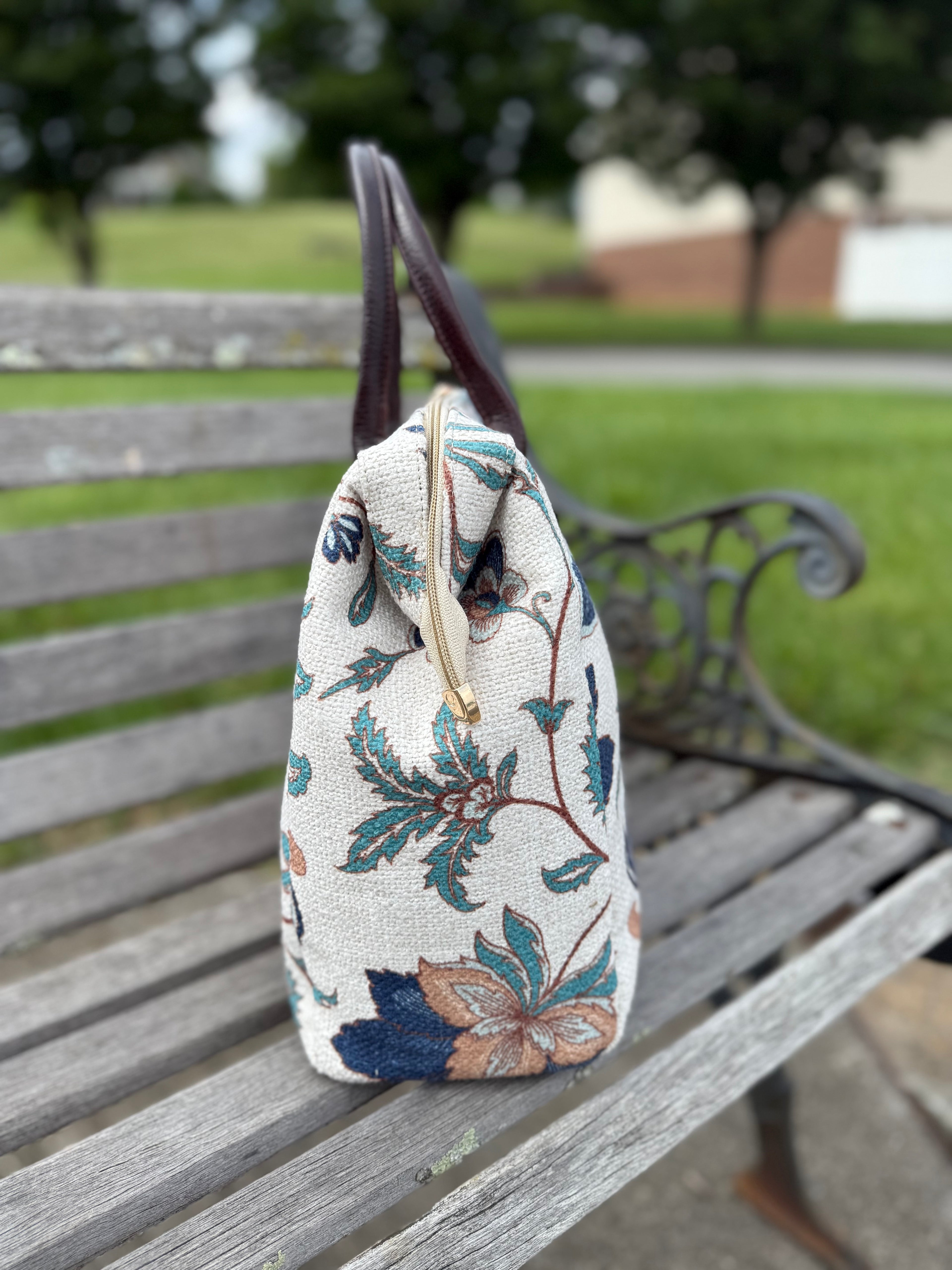 Large Tapestry Bag Teal/Blue