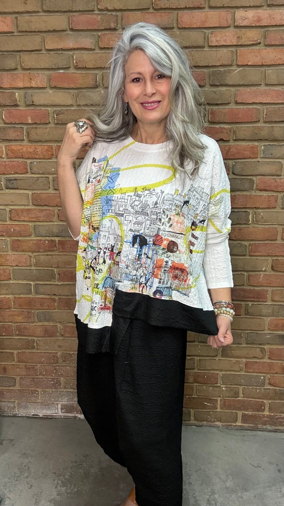 City of Change Waffle Pull Over Top - Vintage Vault Boutique
