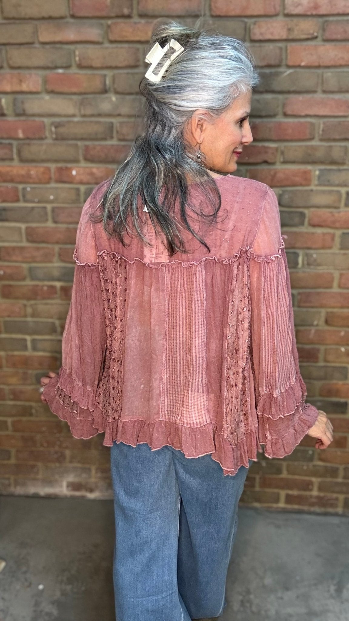 Dreamy V-Neck Ruffled Top - Vintage Vault Boutique