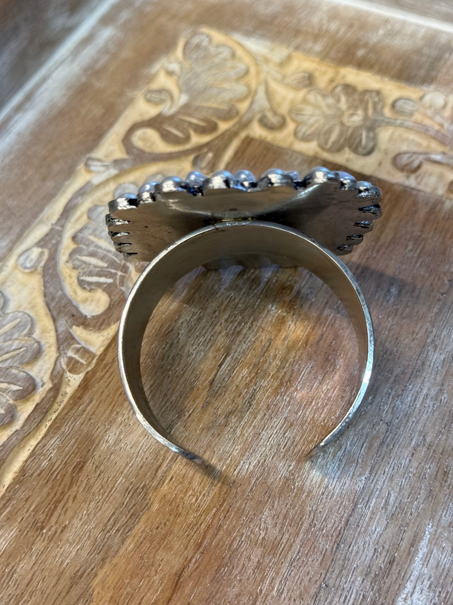 Large Pearl and Crystal Cuff - Vintage Vault Boutique