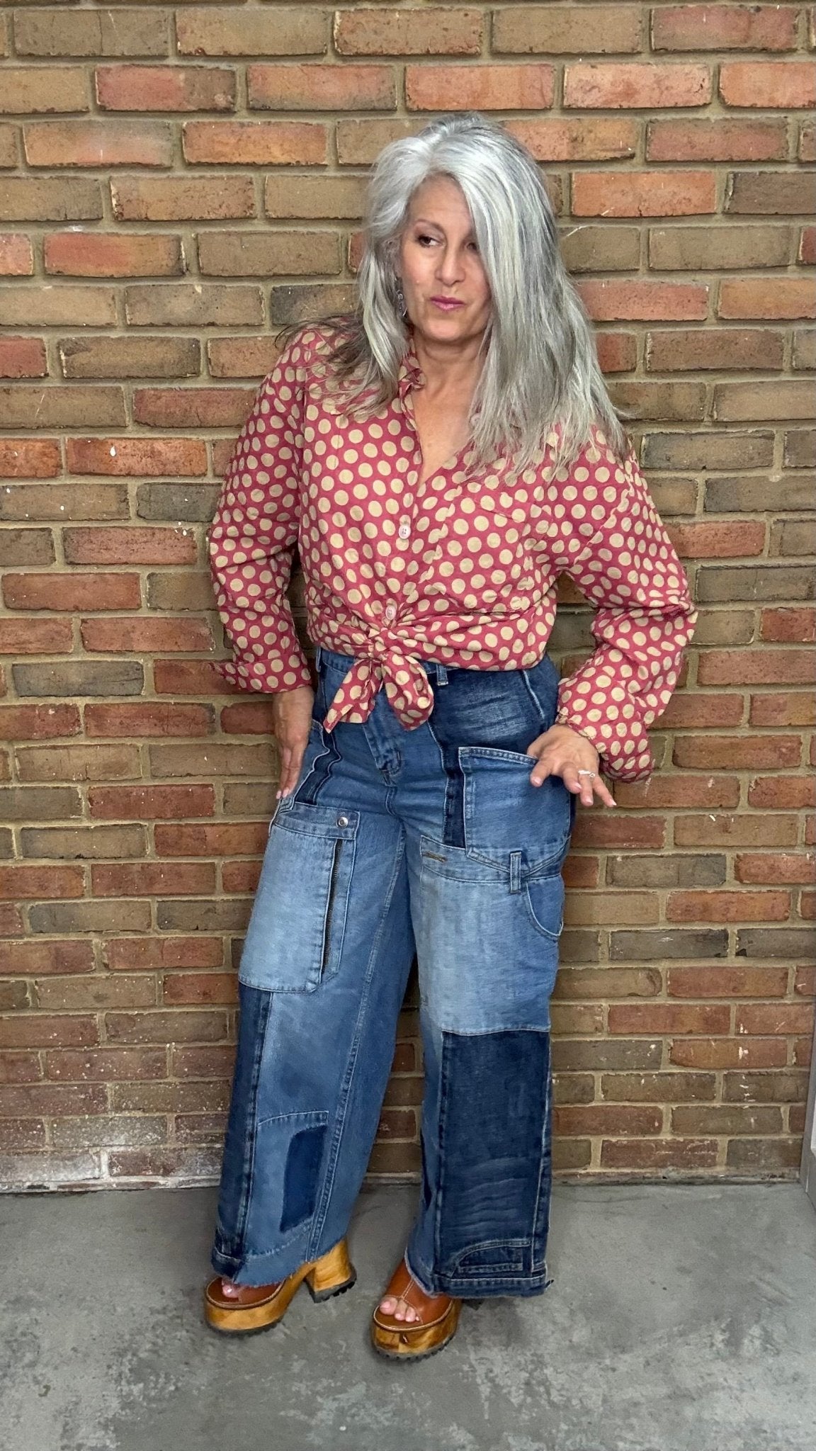 Upside Down Style Denim Pants - Vintage Vault Boutique