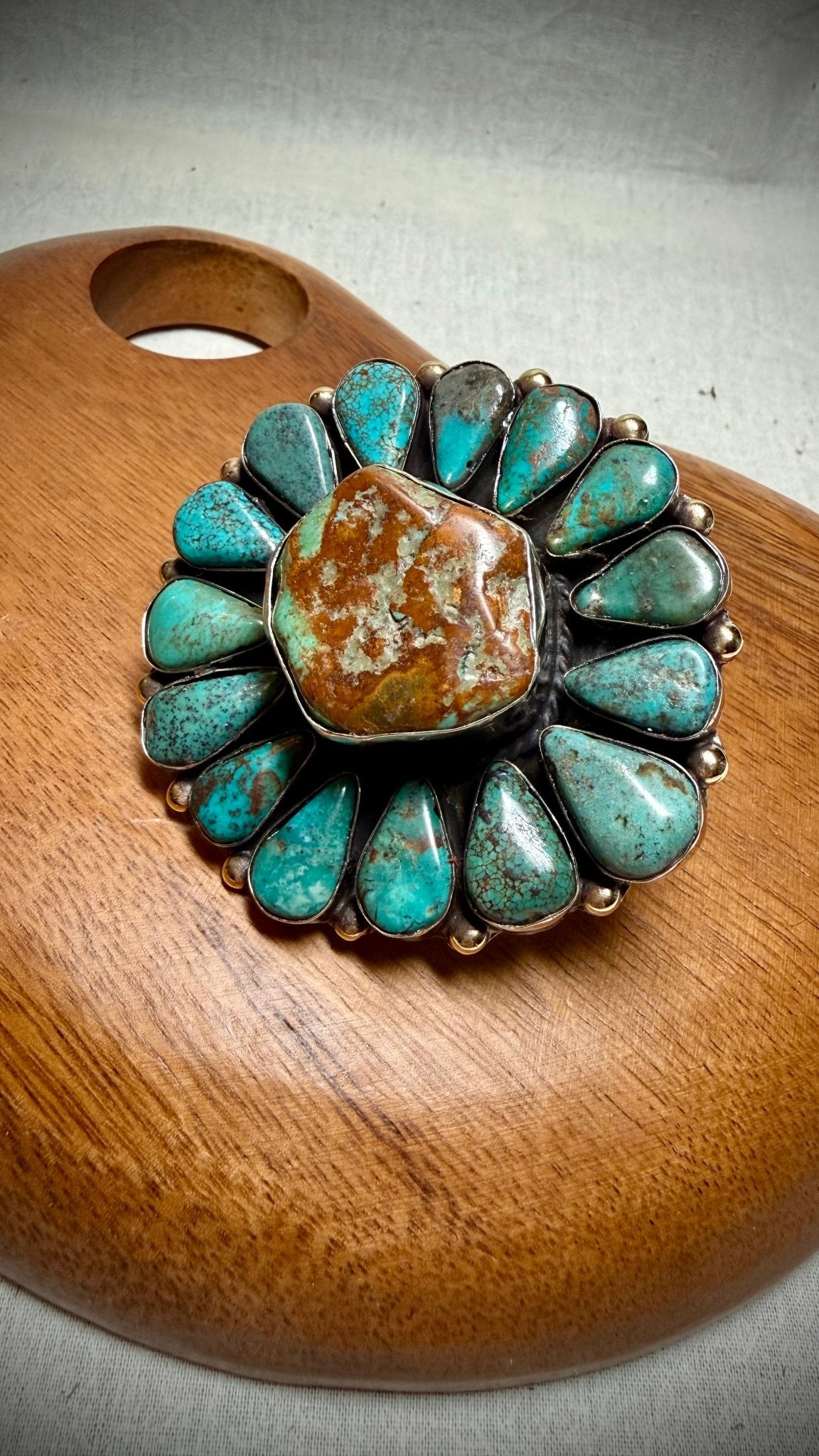 Large Turquoise Raindrop Ring - Vintage Vault Boutique