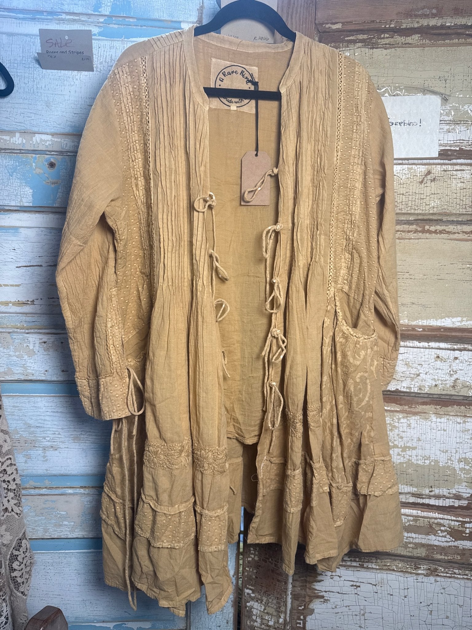 Tie One On Mustard Top - Vintage Vault Boutique