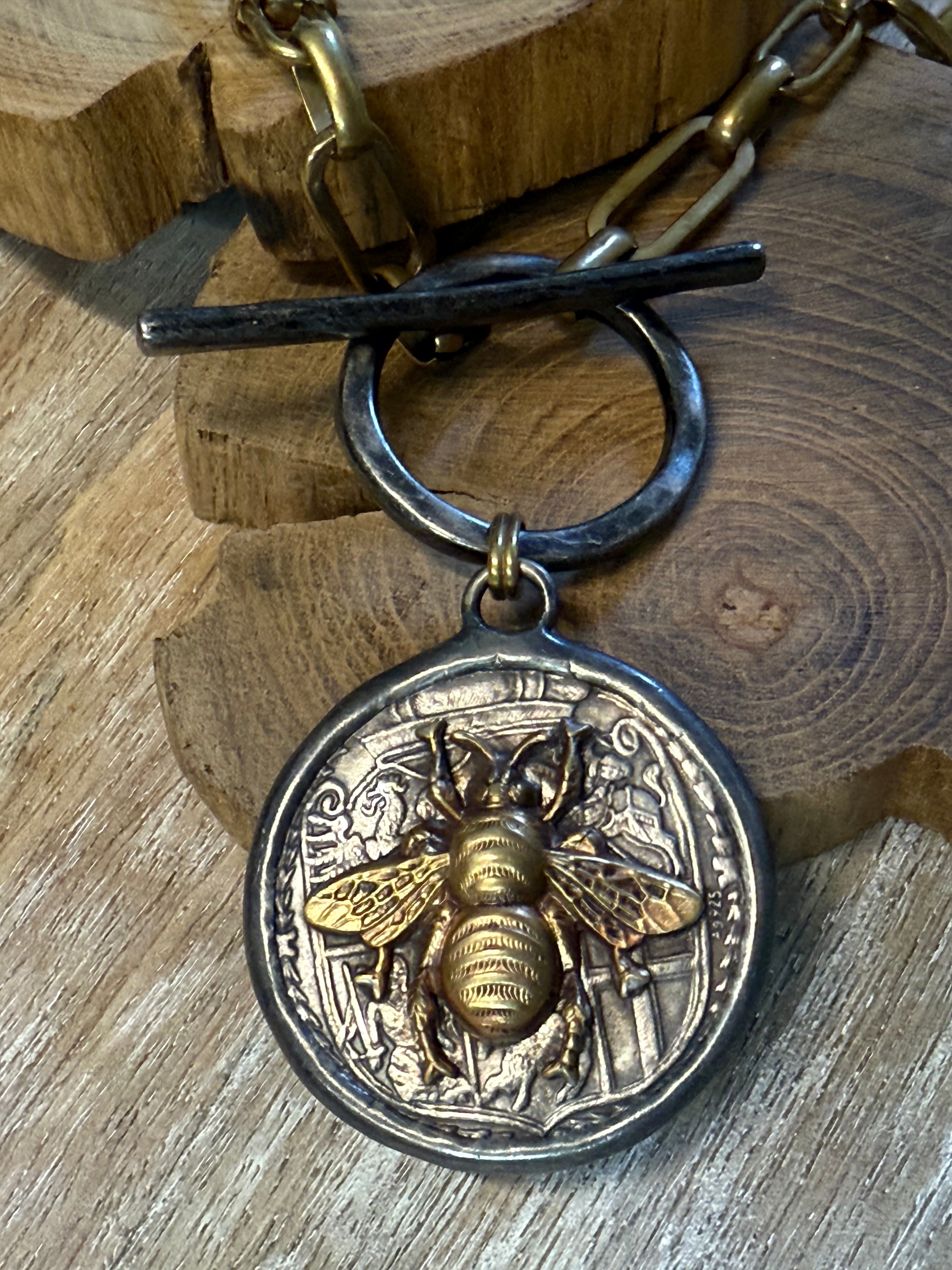 Bee on Ring Toggle Necklace