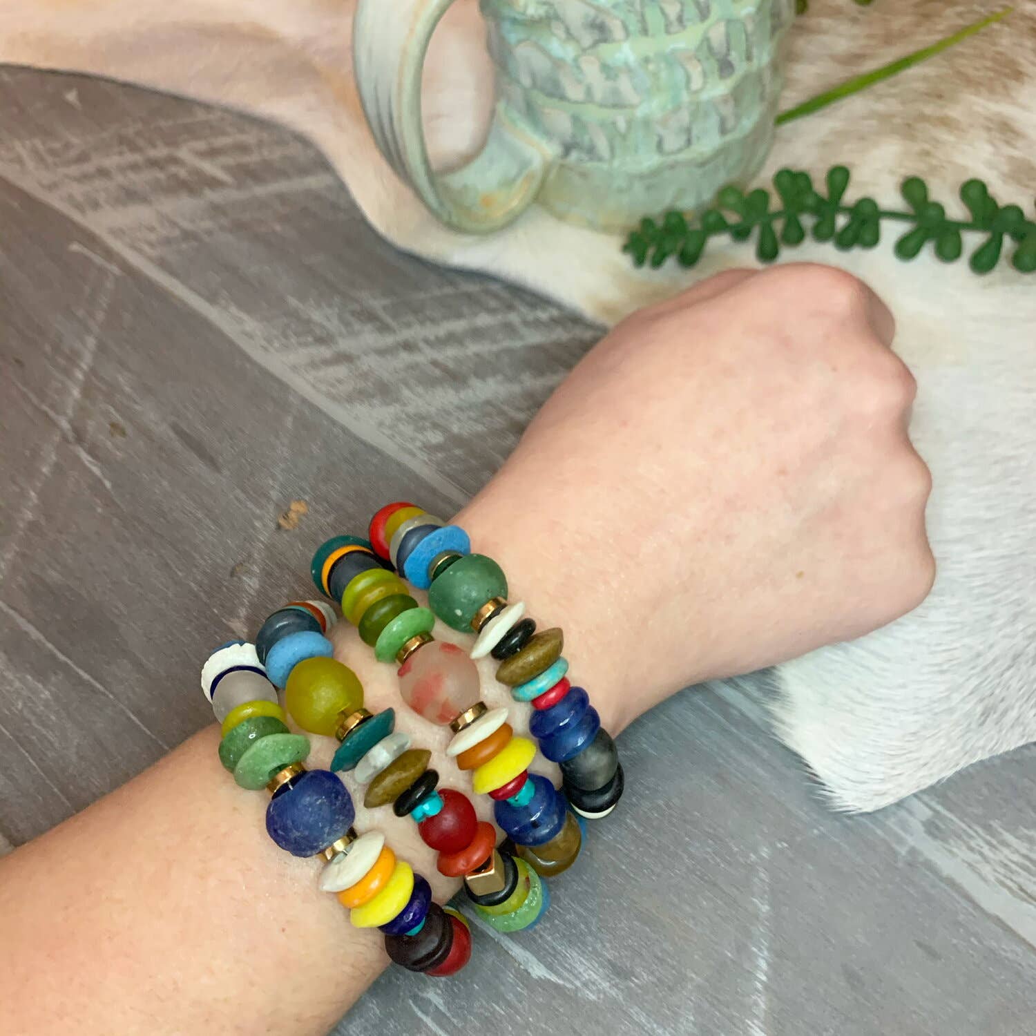 Multi Sea Glass Bracelet - Vintage Vault Boutique