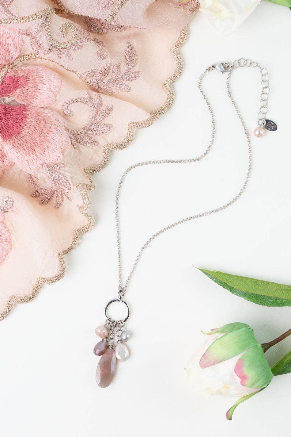 Blush Cluster Necklaces N060 - Vintage Vault Boutique