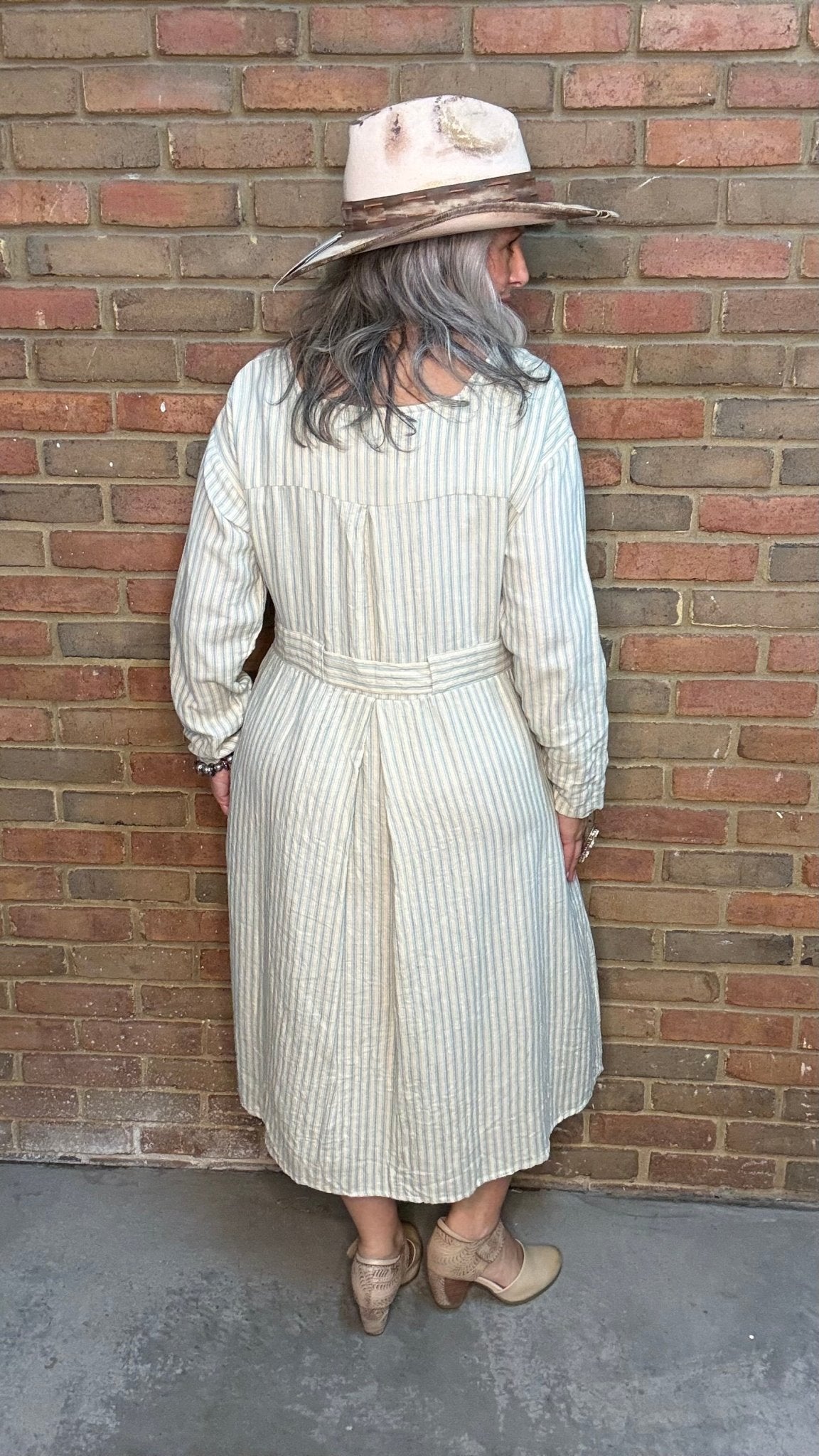 Walis Blue Stripe Dress - Vintage Vault Boutique