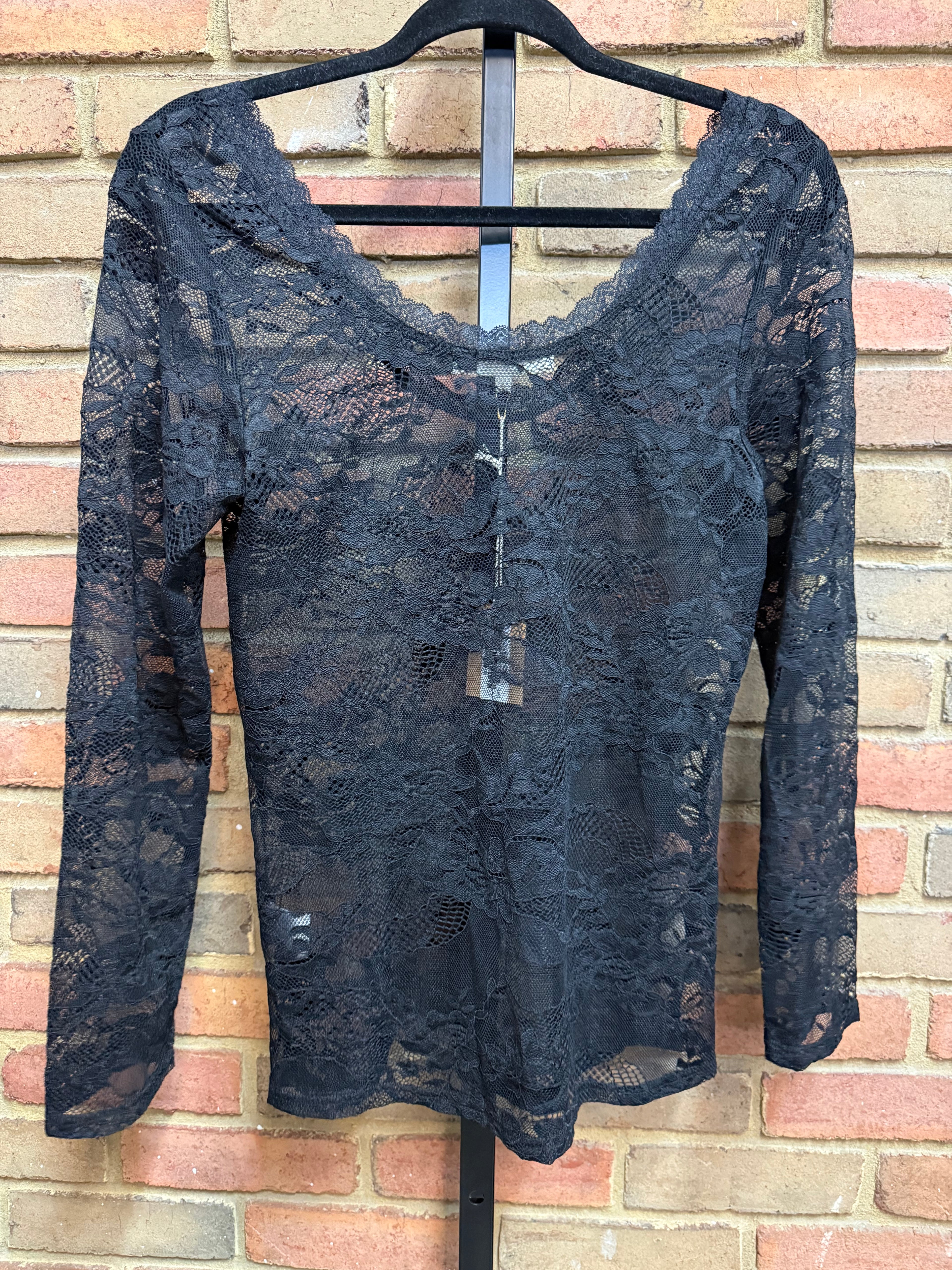 Black Lace Layering Top