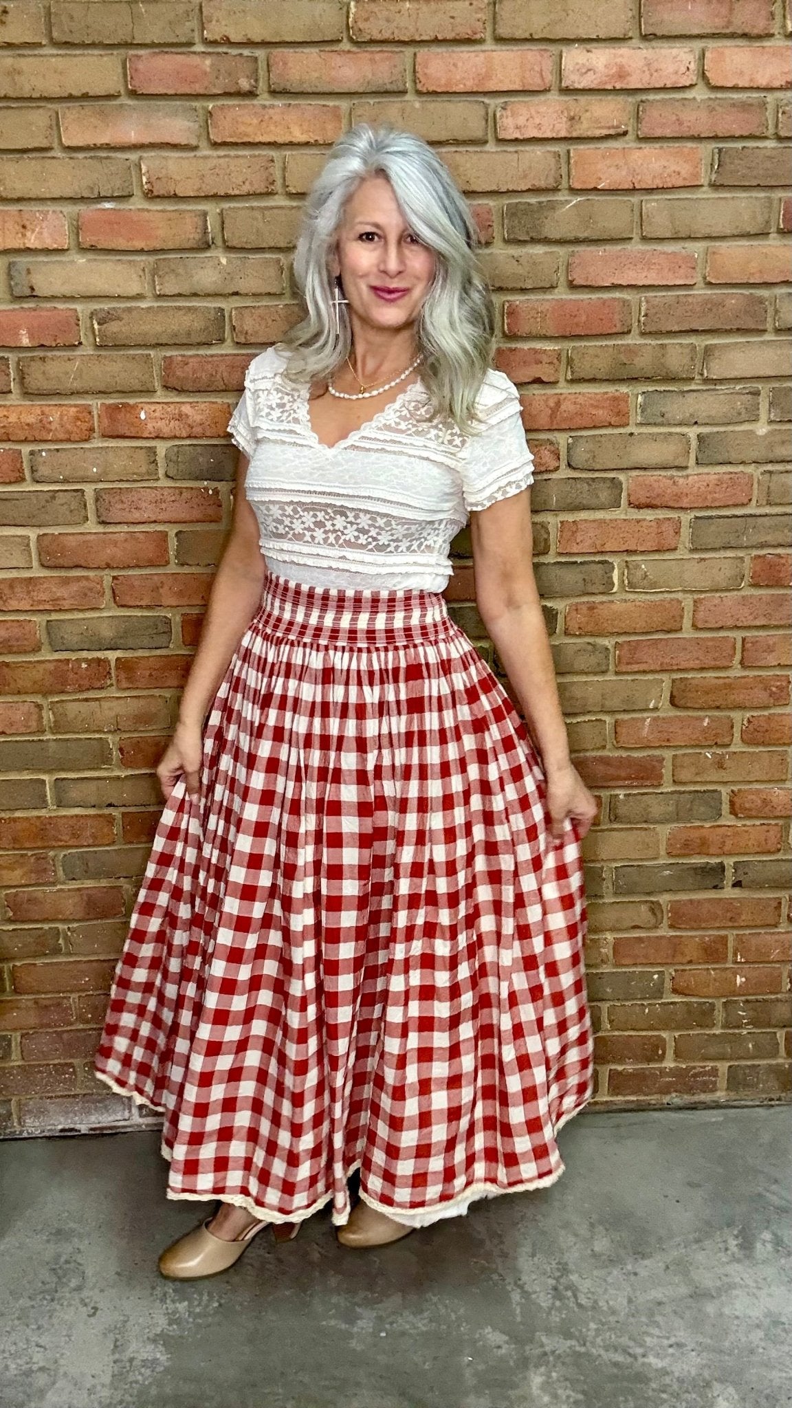 Red Plaid Skirt - Vintage Vault Boutique