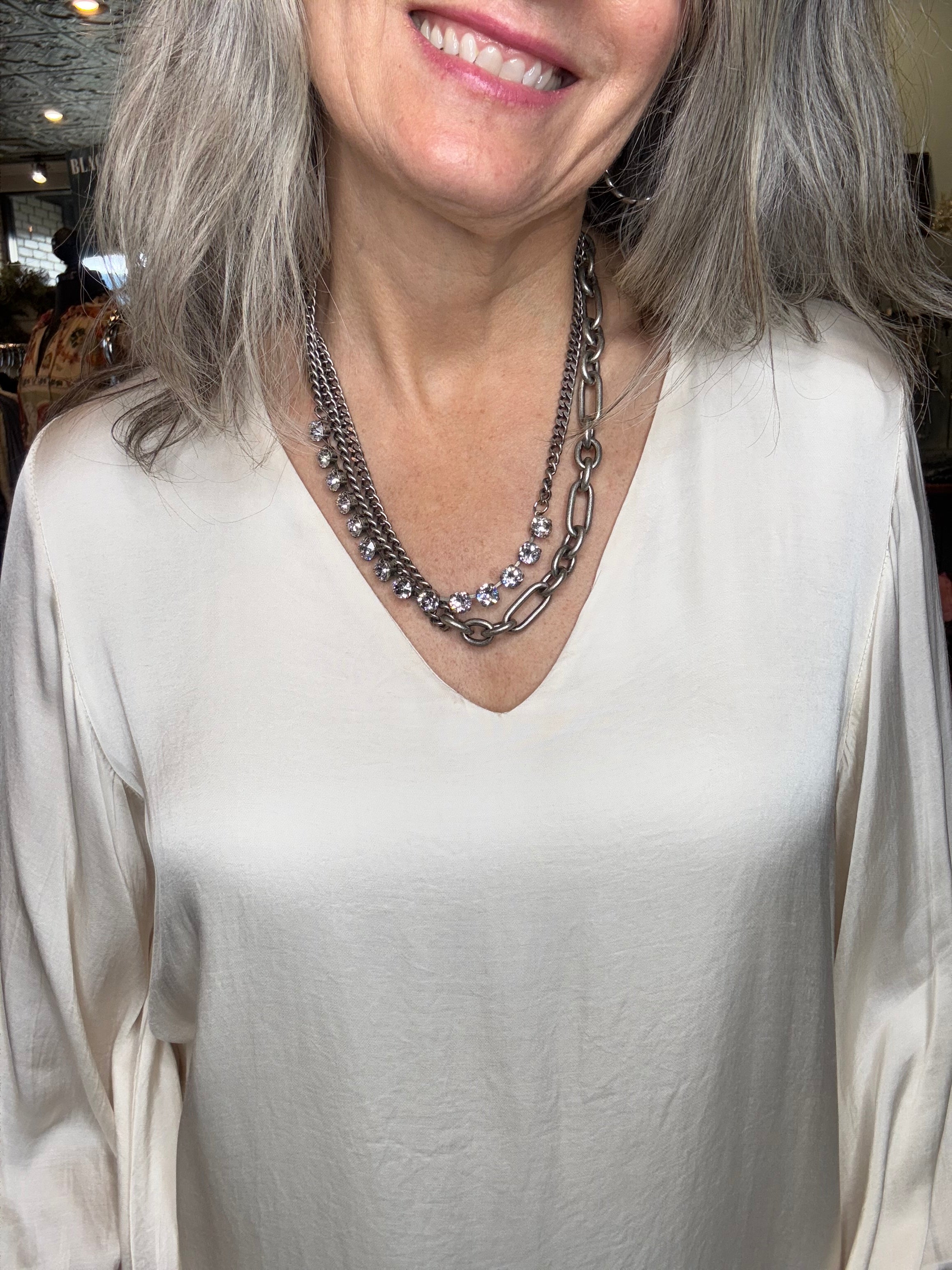 Cricket Necklace in Antique Silver