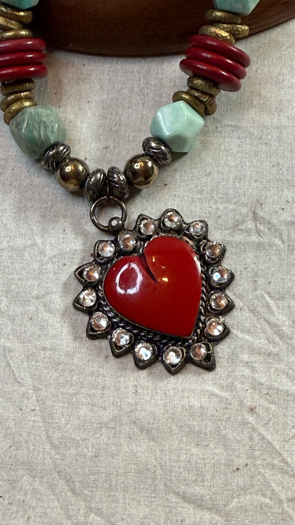 Red Heart Necklace - Vintage Vault Boutique