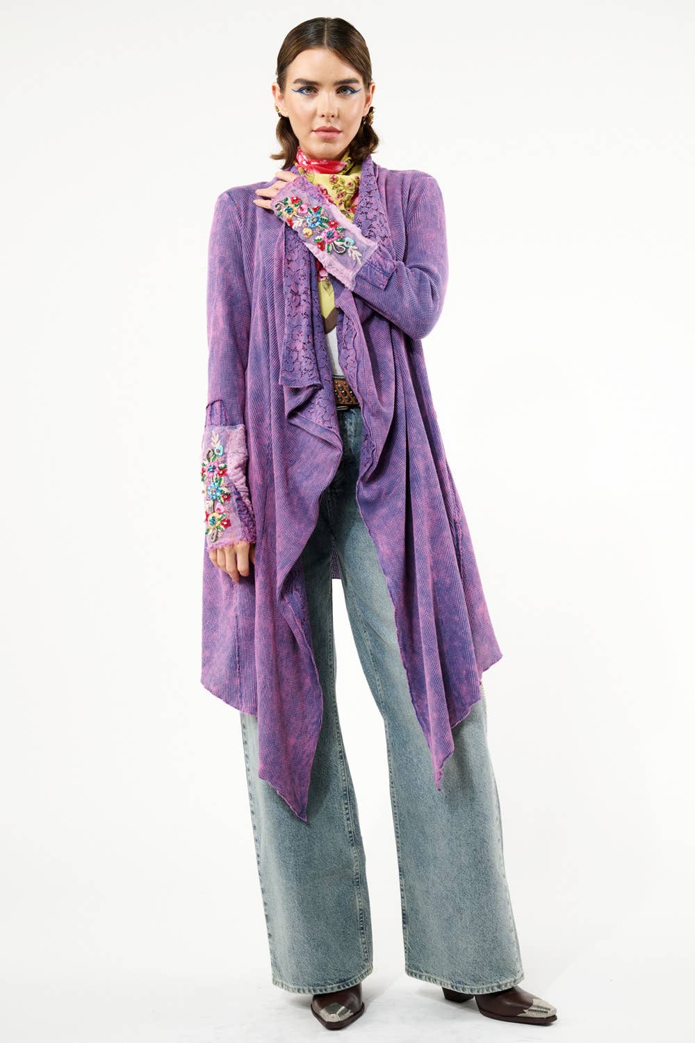 Purple Wash Traveling Shawl