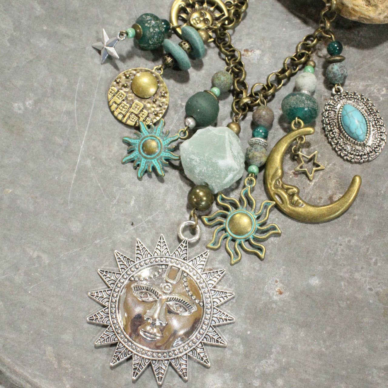Day & Night Bronze Charmed Necklace