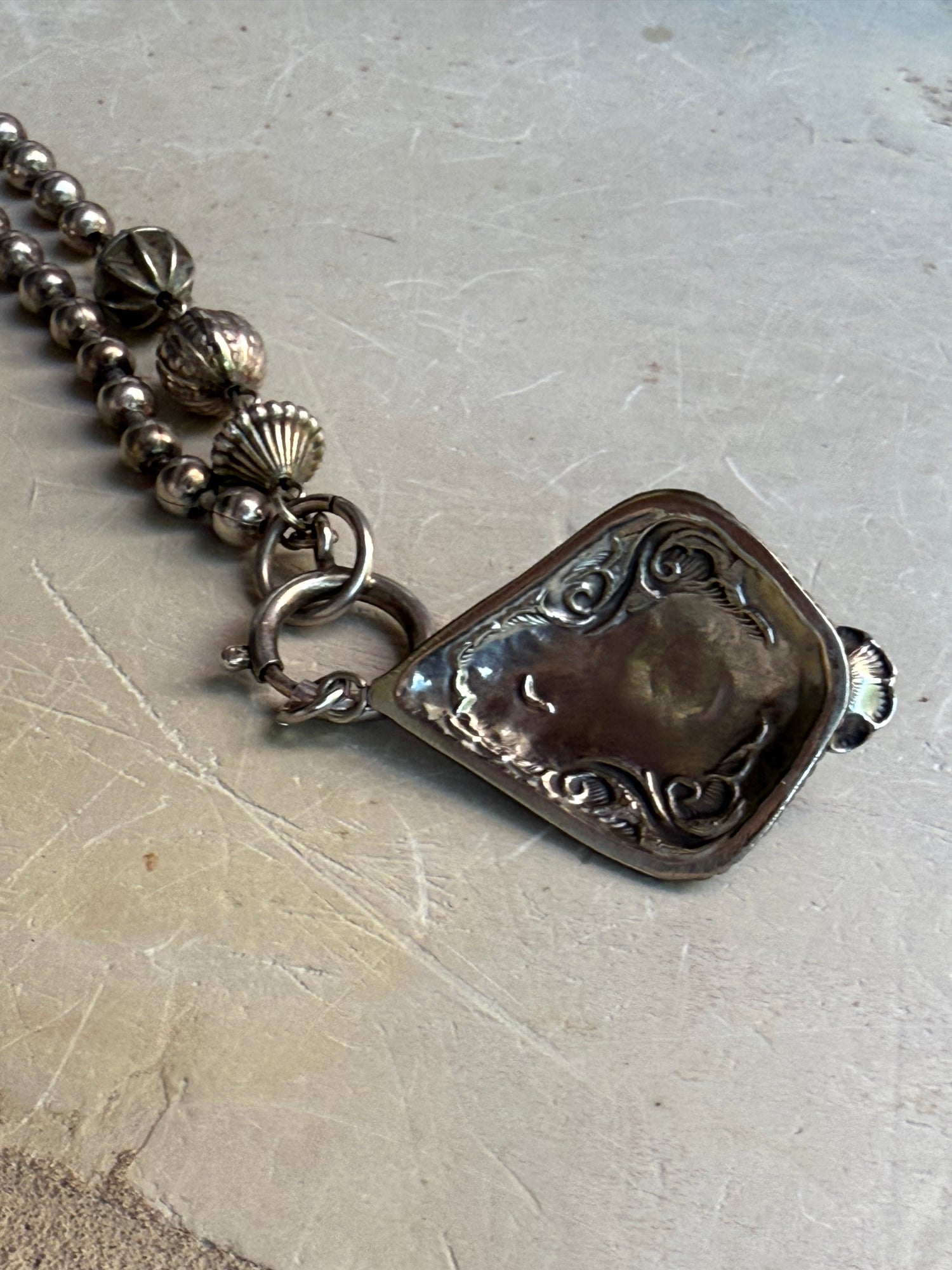 EKD Vintage Chain with Pearl Pendant Necklace