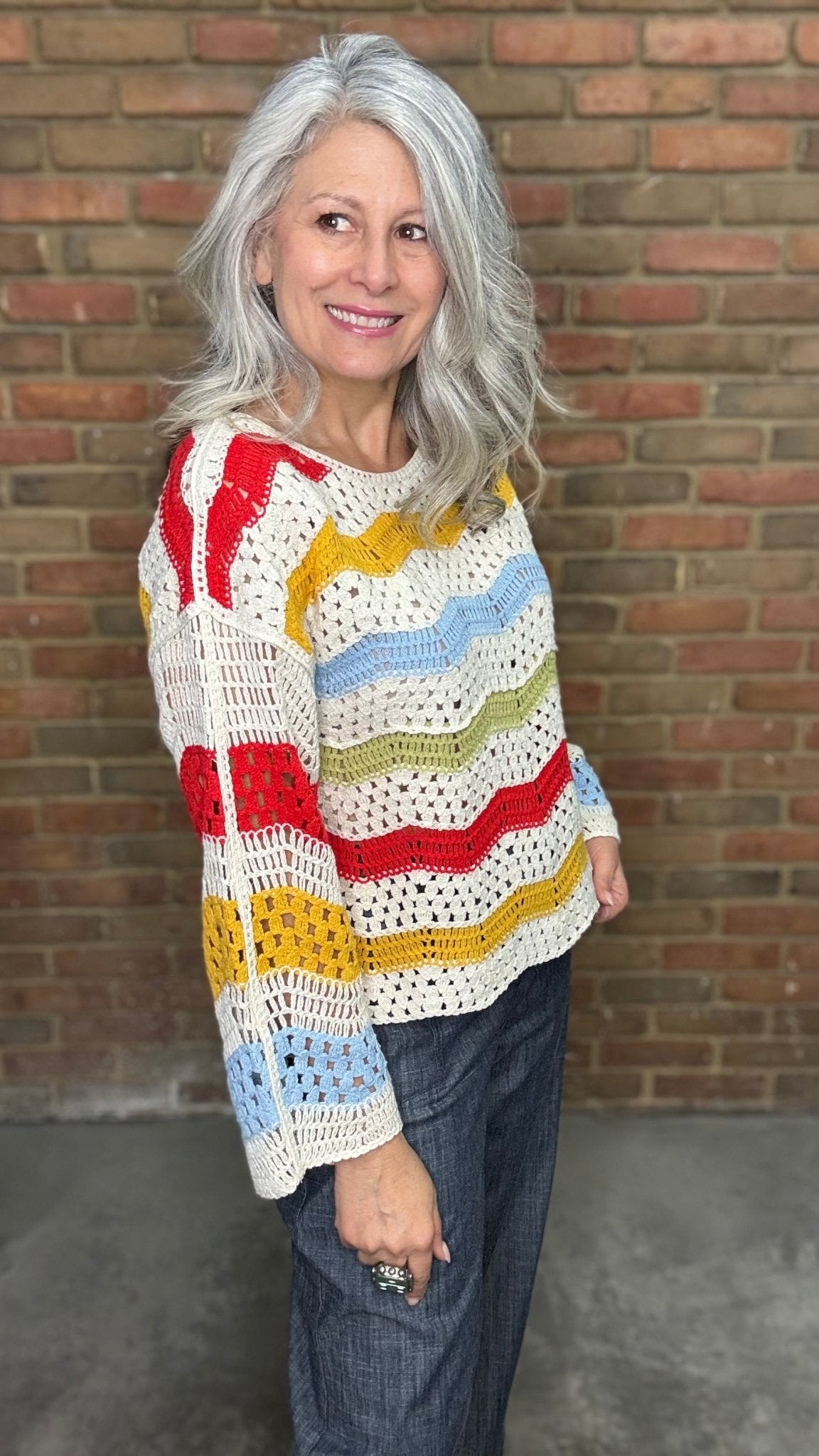 Sunshine 3/4 Sleeve Crochet Top - Vintage Vault Boutique
