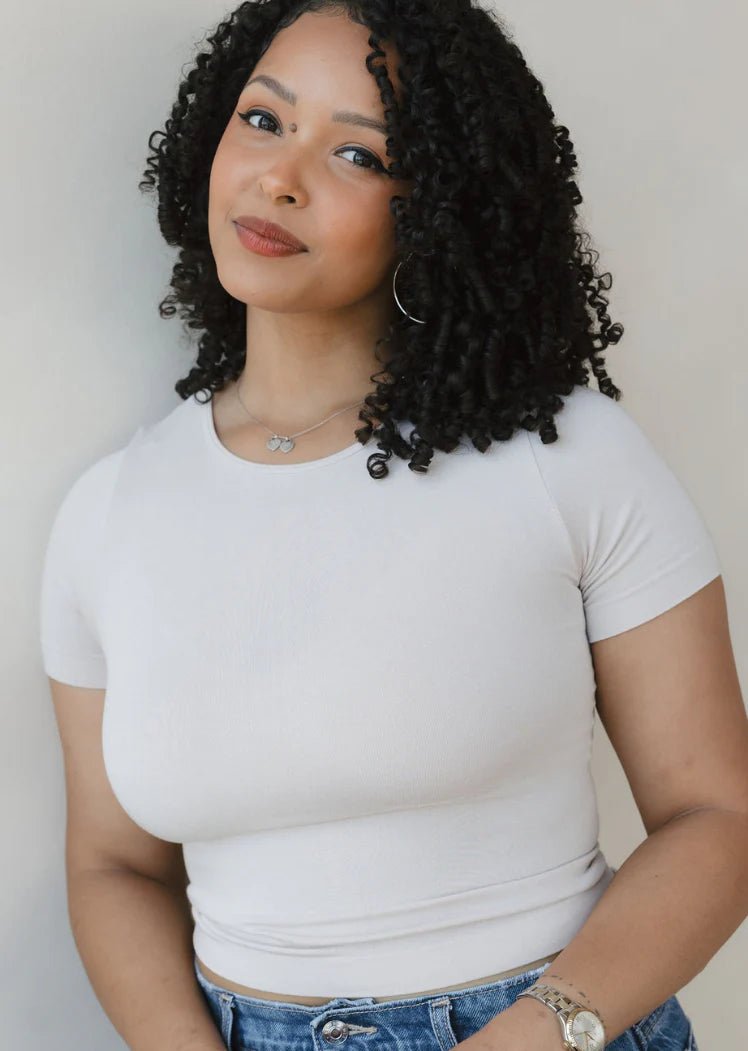 Short Sleeve Crop Top - Vintage Vault Boutique
