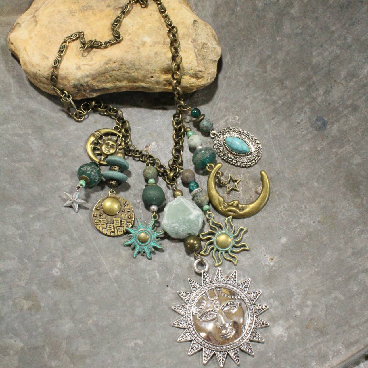 Day & Night Bronze Charmed Necklace