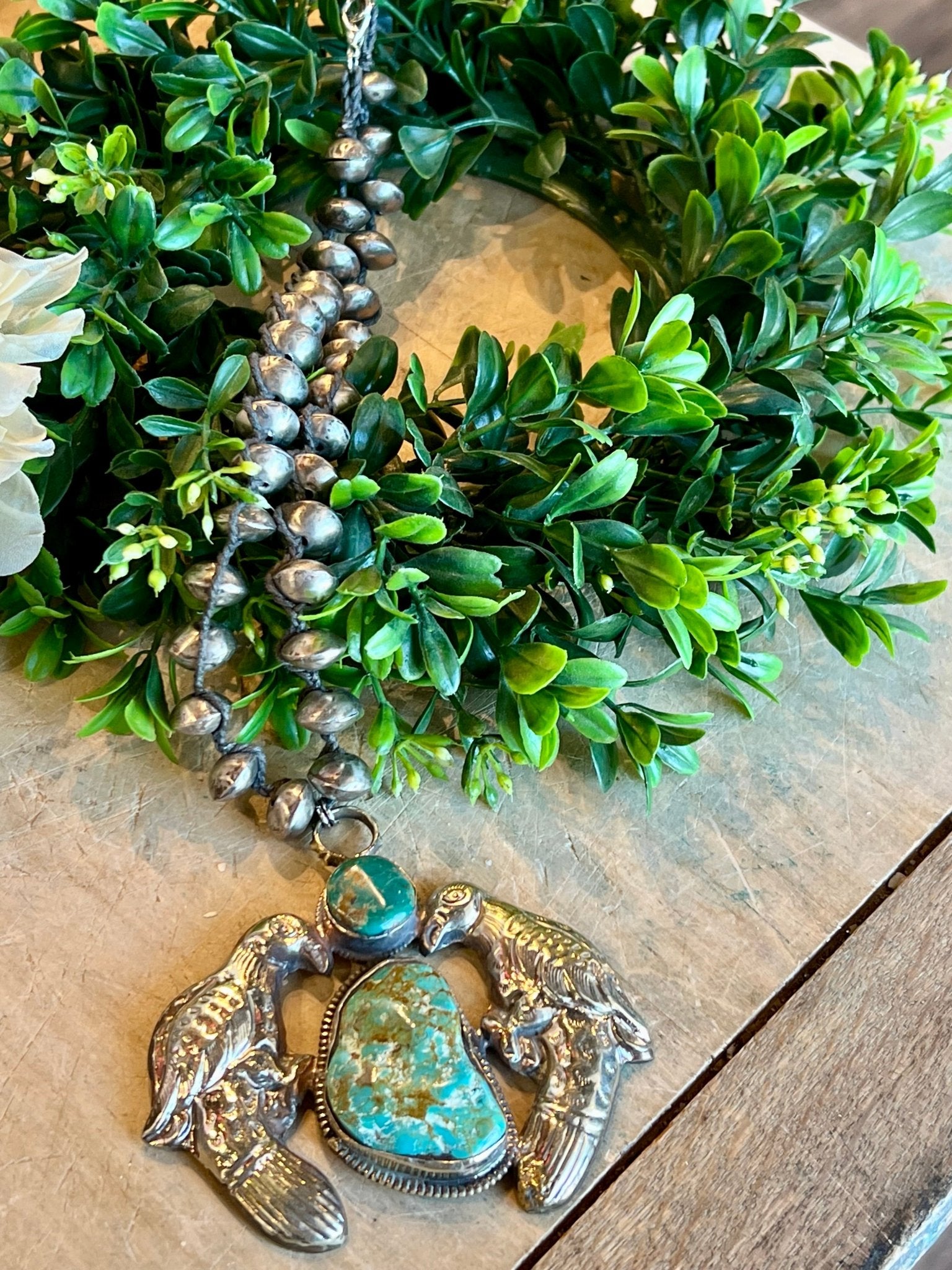 Double Bird Turquoise Necklace - Vintage Vault Boutique