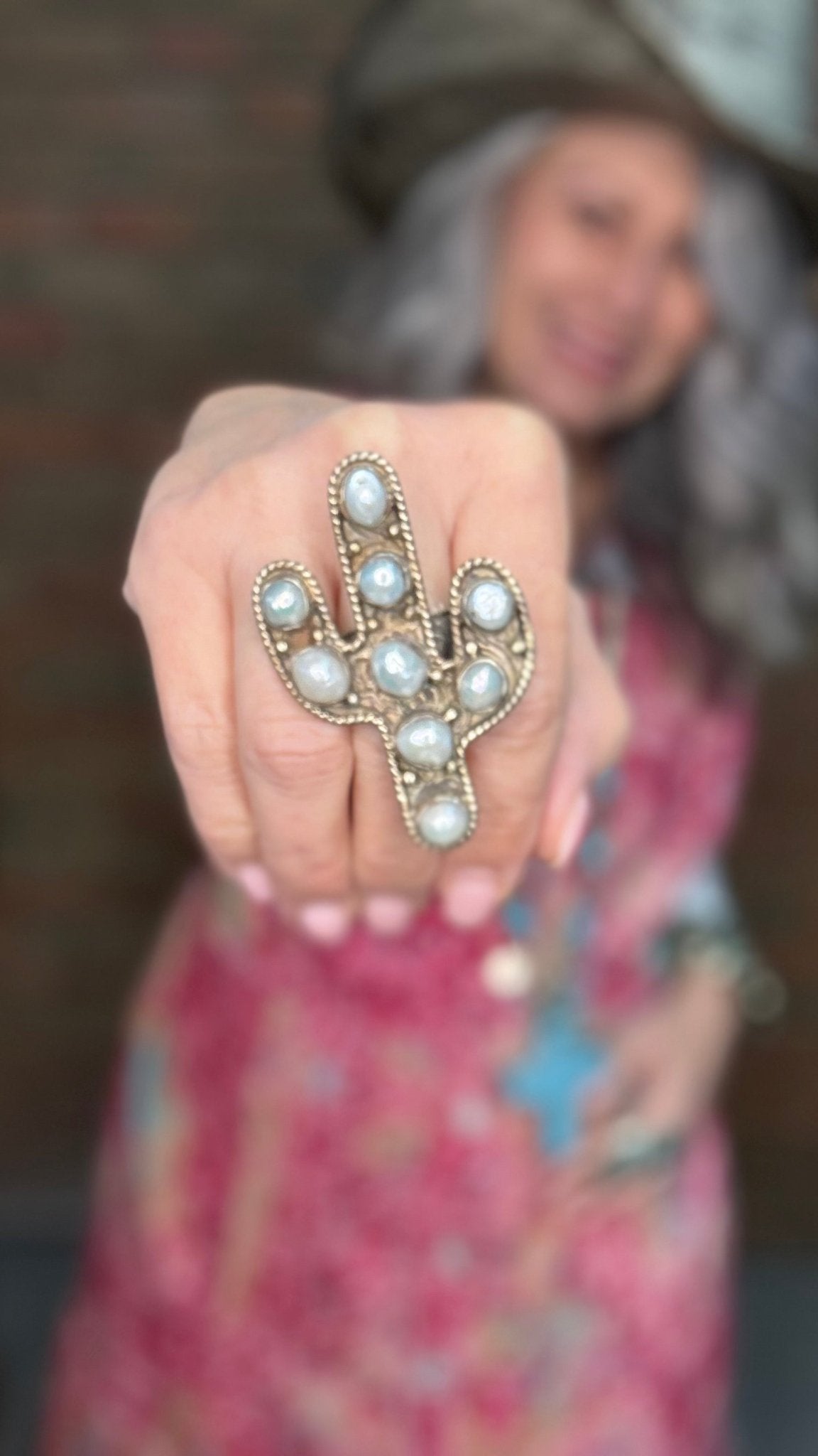 Pearl Cactus Ring - Vintage Vault Boutique