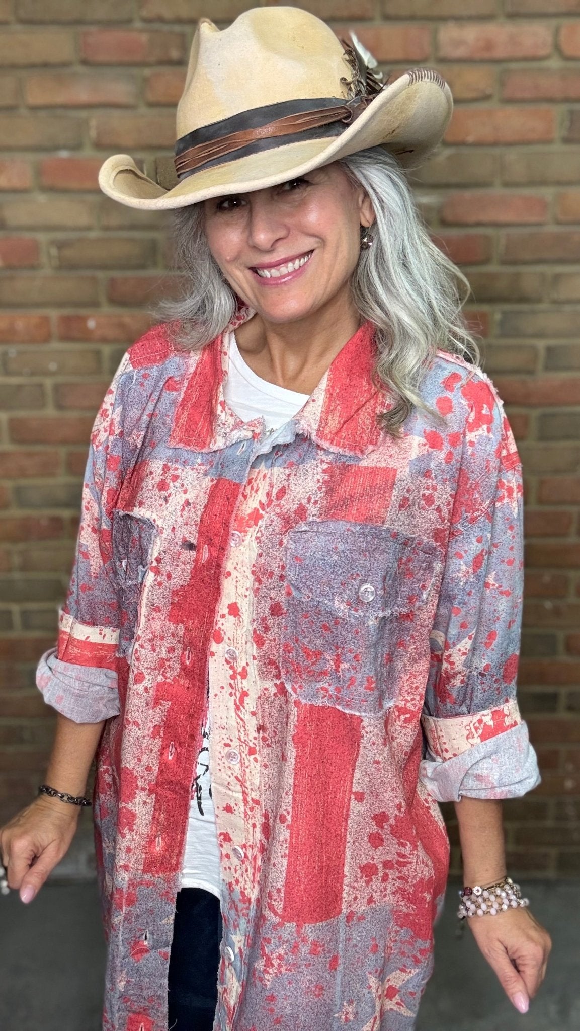 Faded Glory Button Up Top - Vintage Vault Boutique