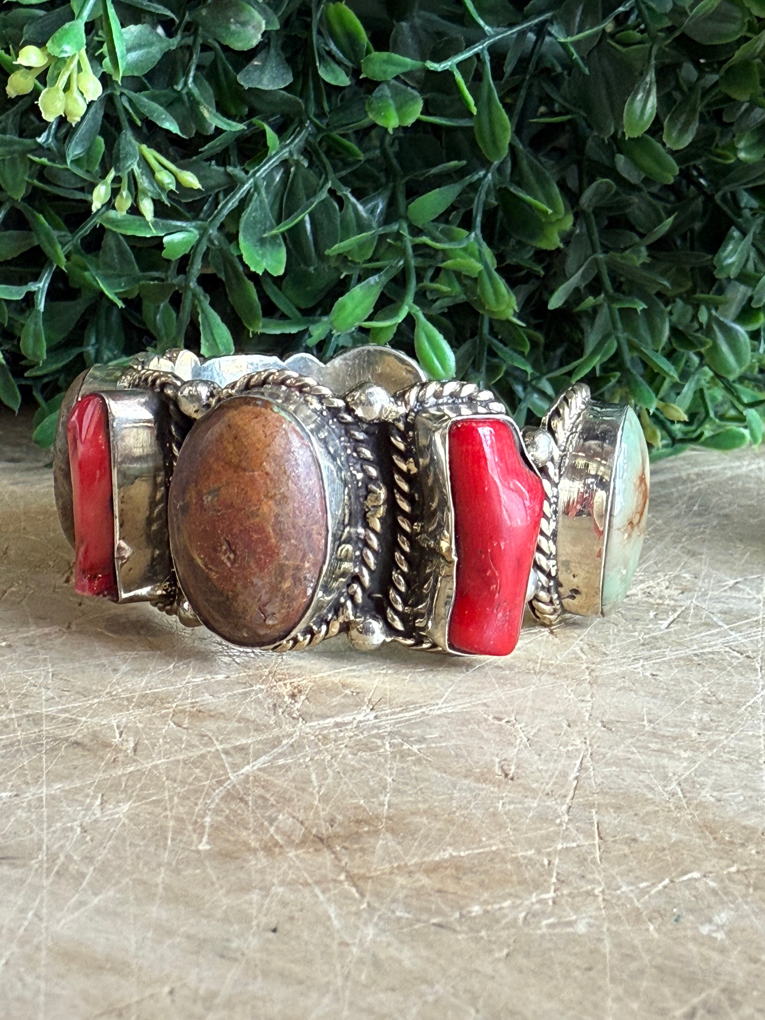 Medium Mixed Stone Cuff