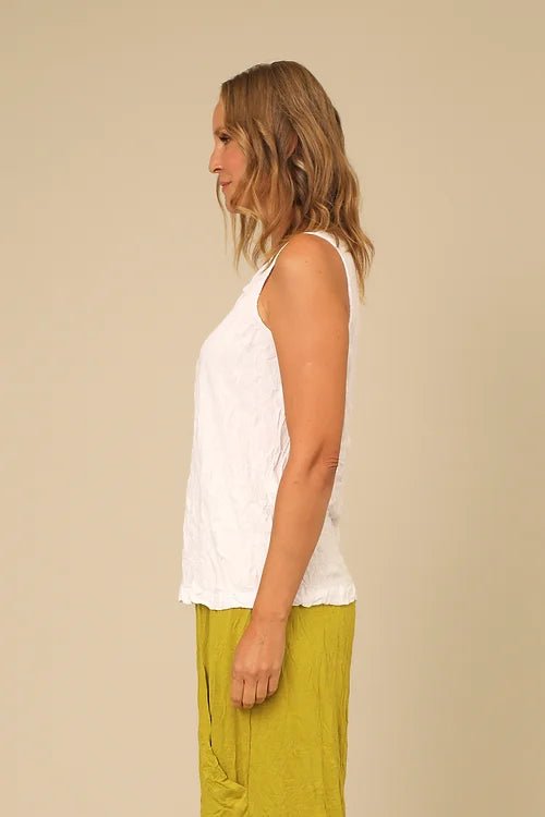 Allia Tank Top White - Vintage Vault Boutique